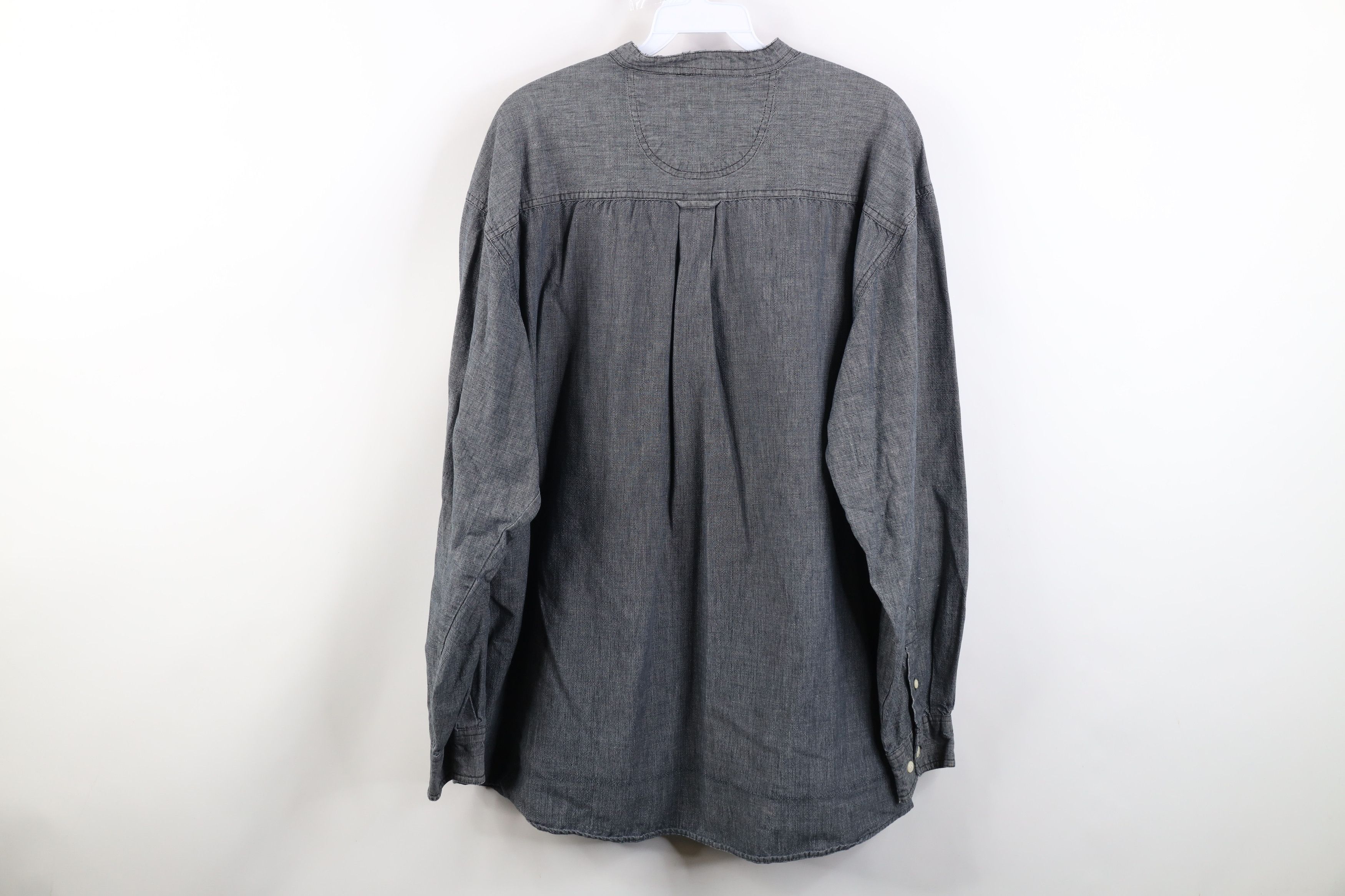 Vintage Vintage 90s Streetwear Big Pocket Band Collar Button Shirt Size US L / EU 52-54 / 3 - 10 Thumbnail