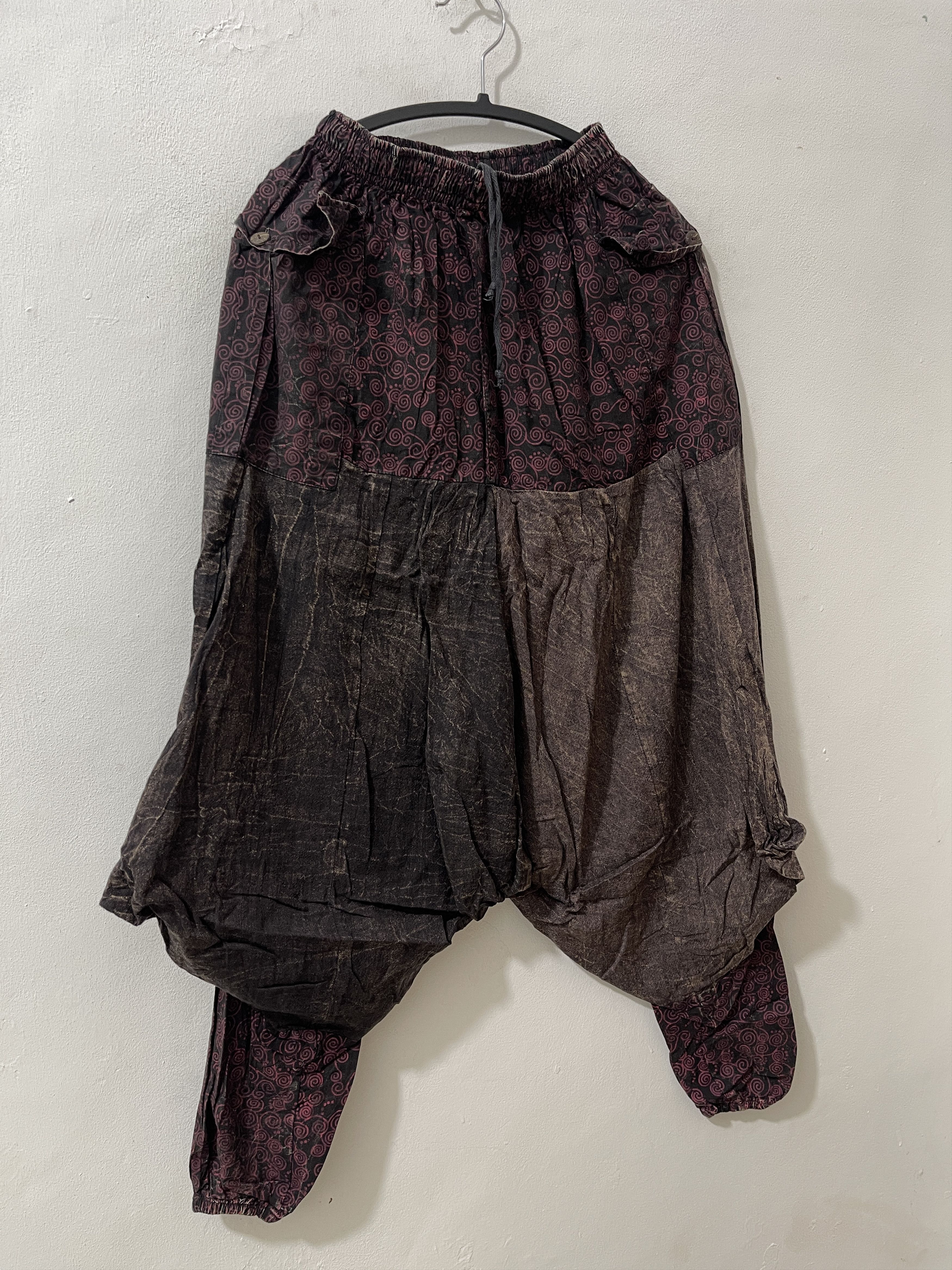 Japanese Brand Unknwn Abstract Ninja Apocalpyse Drop Crotch Pants Size US 32 / EU 48 - 3 Thumbnail