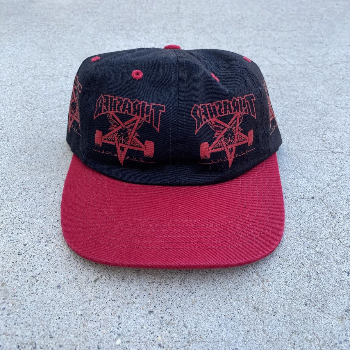 Supreme Supreme Thrasher 6-Panel Hat Black Red 2021 Size ONE SIZE - 1 Thumbnail