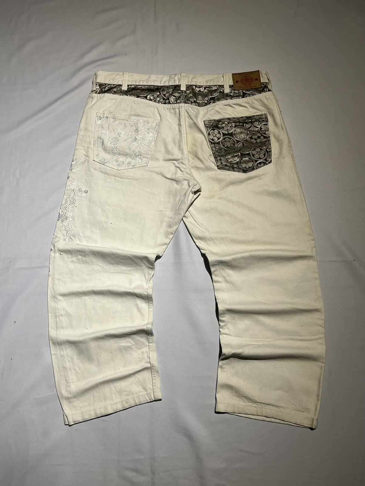 Japanese Brand × Vintage Vintage Art Fish Koi Japan Denim Sukajan Baggy Y2K Pant Size US 40 / EU 56 - 2 Thumbnail
