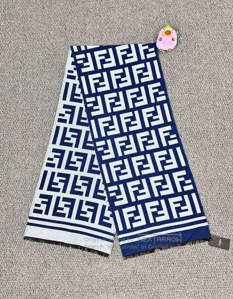 Fendi Fendi size 180*35 cm Blue and white double-sided printed lo Size ONE SIZE - 1 Thumbnail