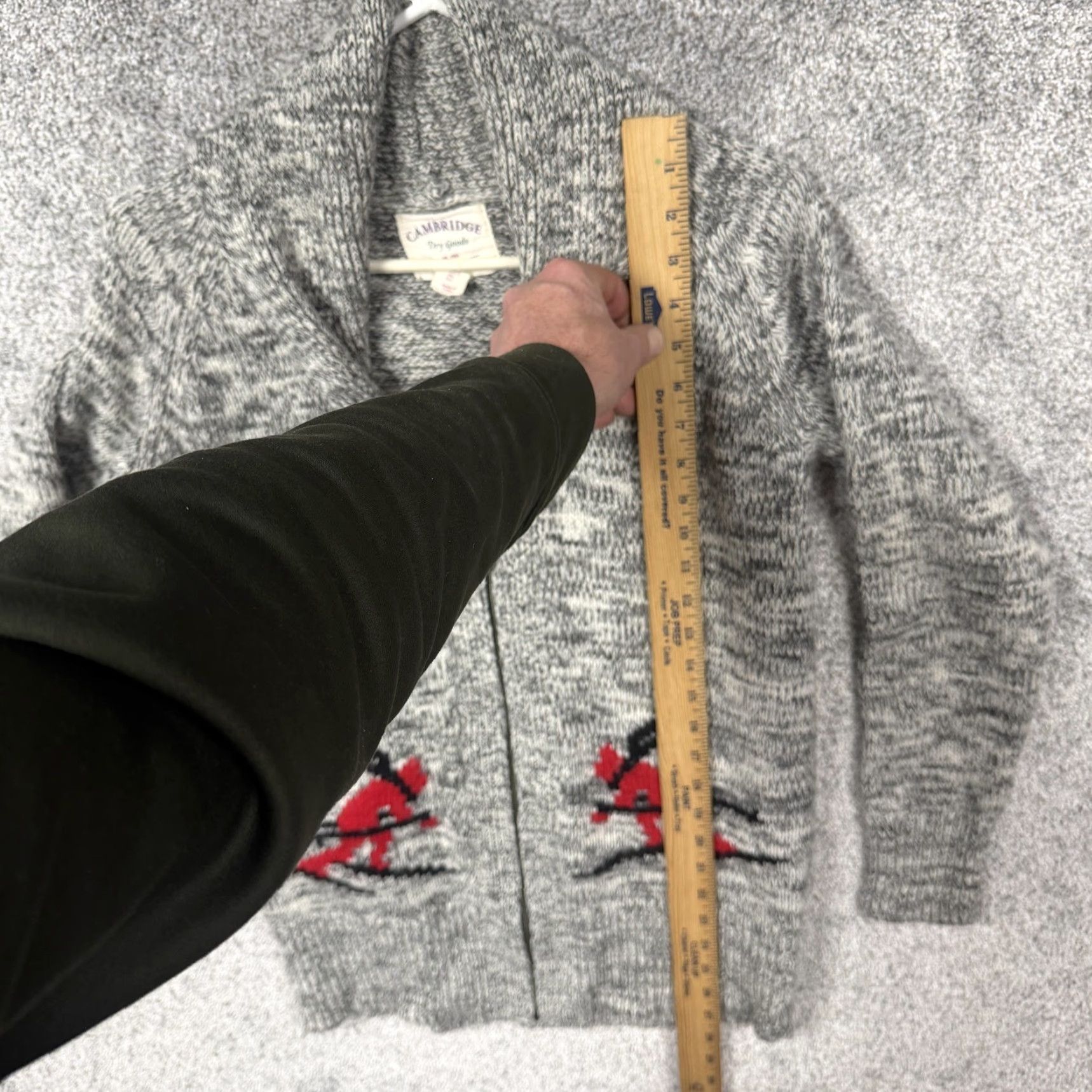 Vintage Cambridge Dry Goods Cardigan Sweater Womens L Gray Raglan Knit Full Zip Winter Ski Vintage No Size L / US 10 / IT 46 - 2 Thumbnail