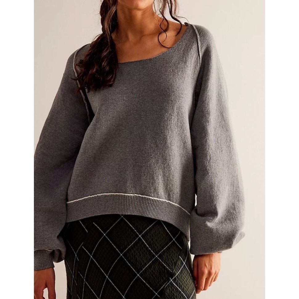 Free People Free People We The Free Midnight Grey Pullover Women's Sz M Size M / US 6-8 / IT 42-44 - 1 Thumbnail