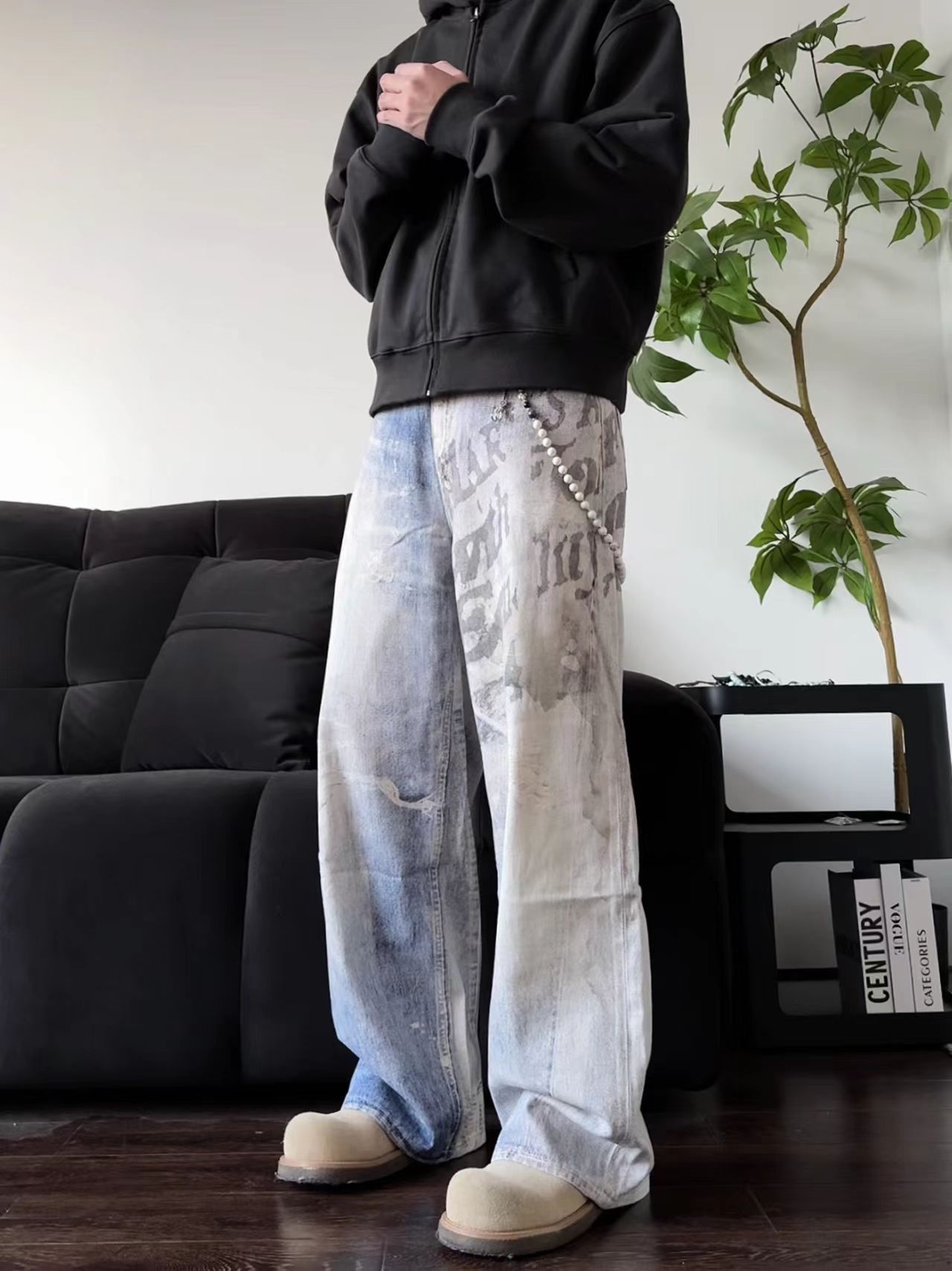 Japanese Brand × Vintage Hip Hop 3D Alphabet Printed Street Straight Loose Jeans Size US 28 / EU 44 - 1 Thumbnail