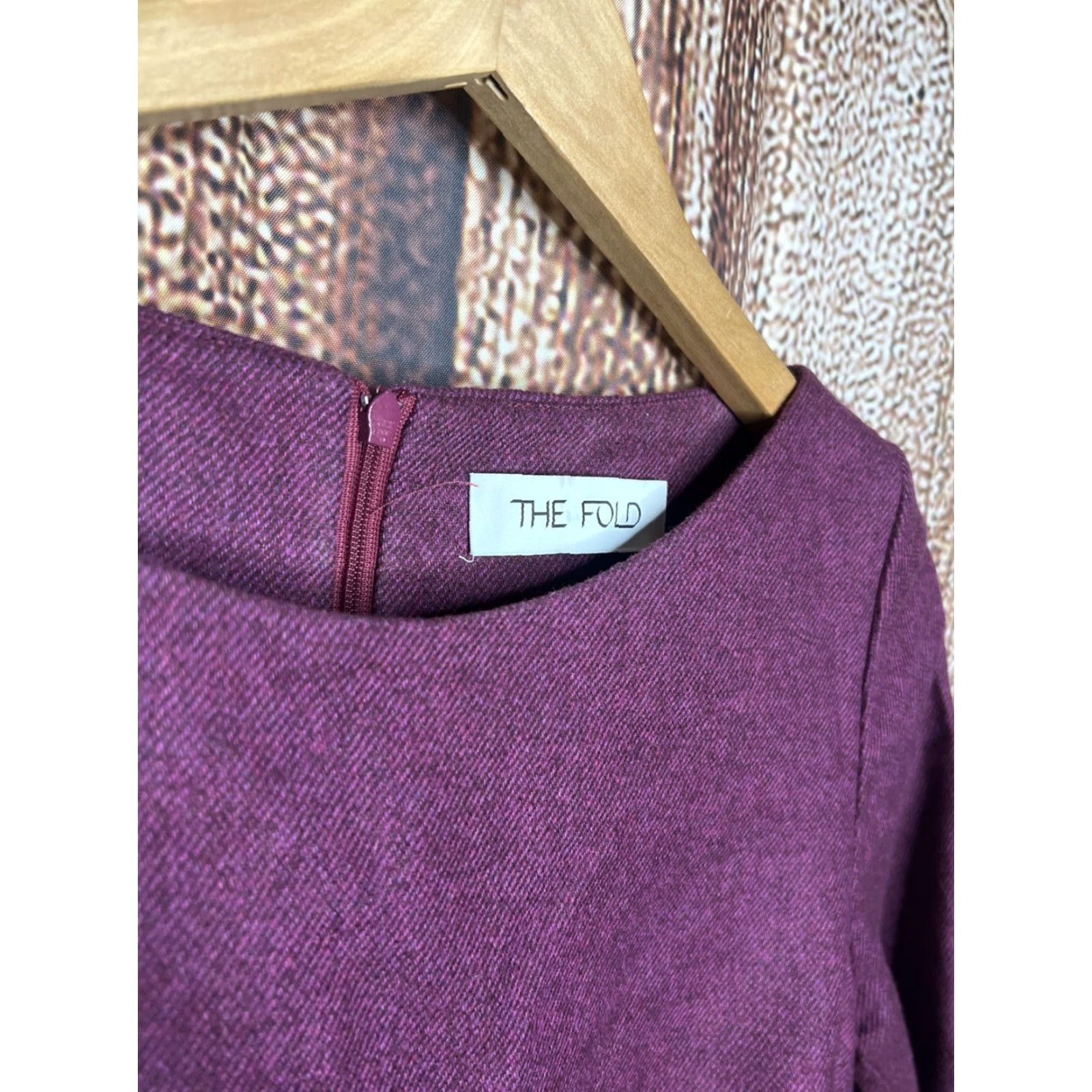 Vintage VINTAGE The Fold Dress Long-Sleeve Crewneck Midi Wool Blend Womens Size 8 Burgundy Red Pencil Dress London Designer Bureau Workwear Size 8 Womens Size M / US 6-8 / IT 42-44 - 2 Thumbnail