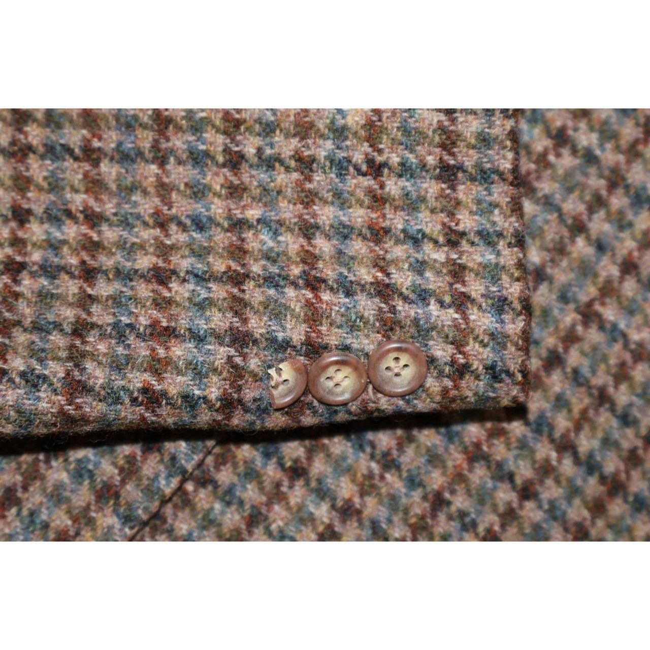 Harris Tweed Vintage Harris Tweed Lands End Blazer Brown Beige Wool Size 44R - 7 Thumbnail