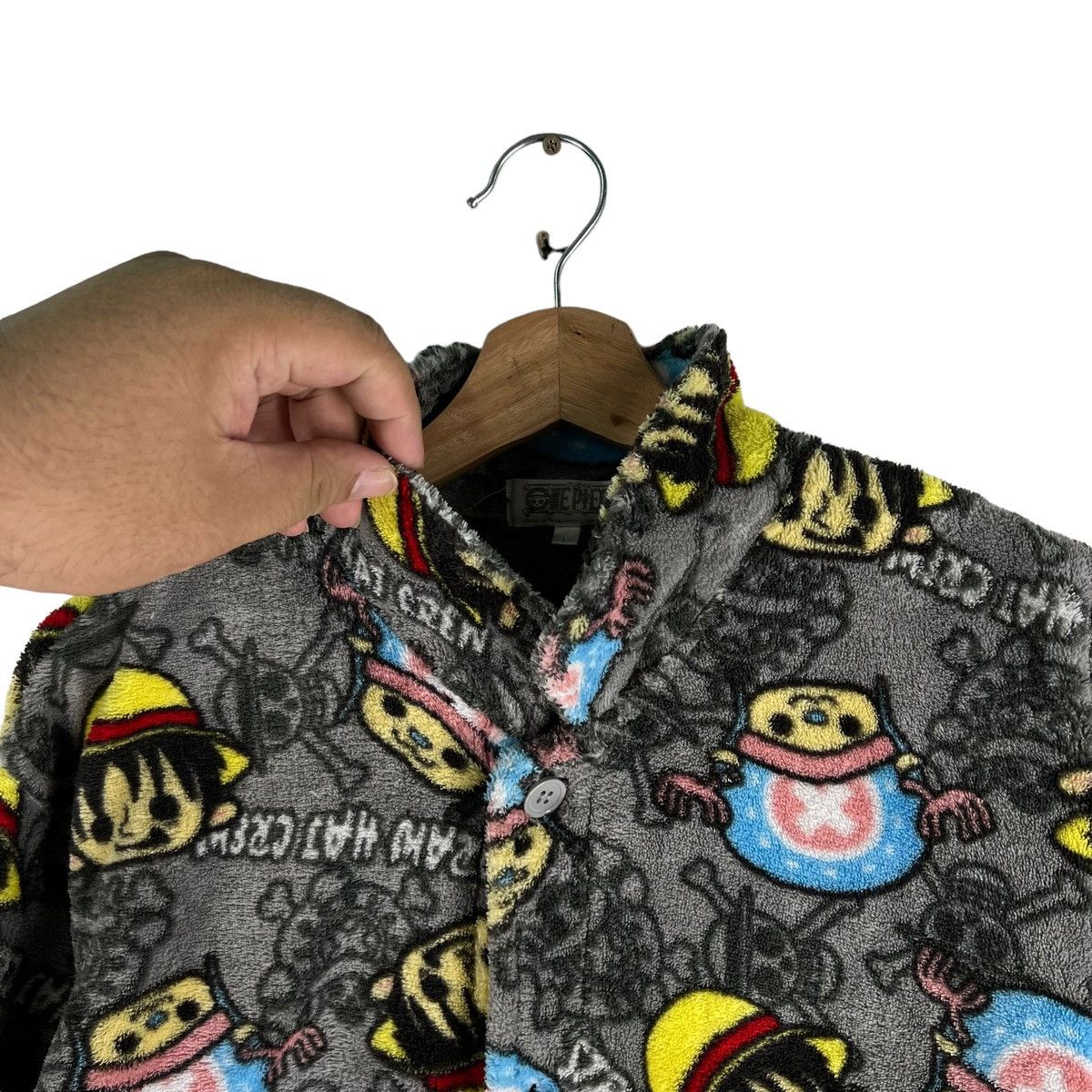 Cartoon Network × Japanese Brand × One Piece 🔥VINTAGE ONE PIECE FLEECE BUTTON JACKET SLEEP Size US L / EU 52-54 / 3 - 6 Thumbnail