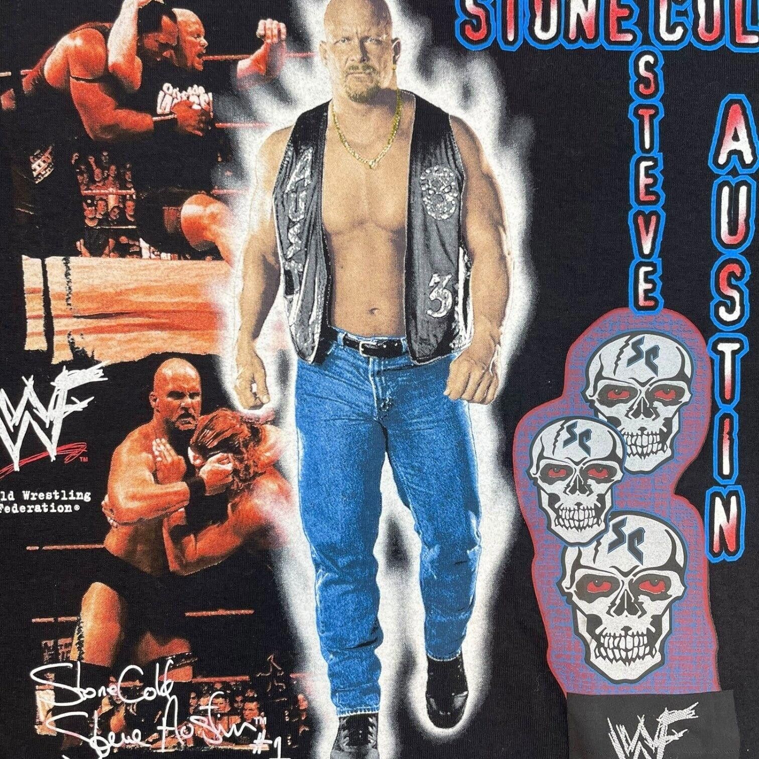 WWE 1998 Stone Cold WWE Talking Skull Tee Size US XL / EU 56 / 4 - 4 Thumbnail