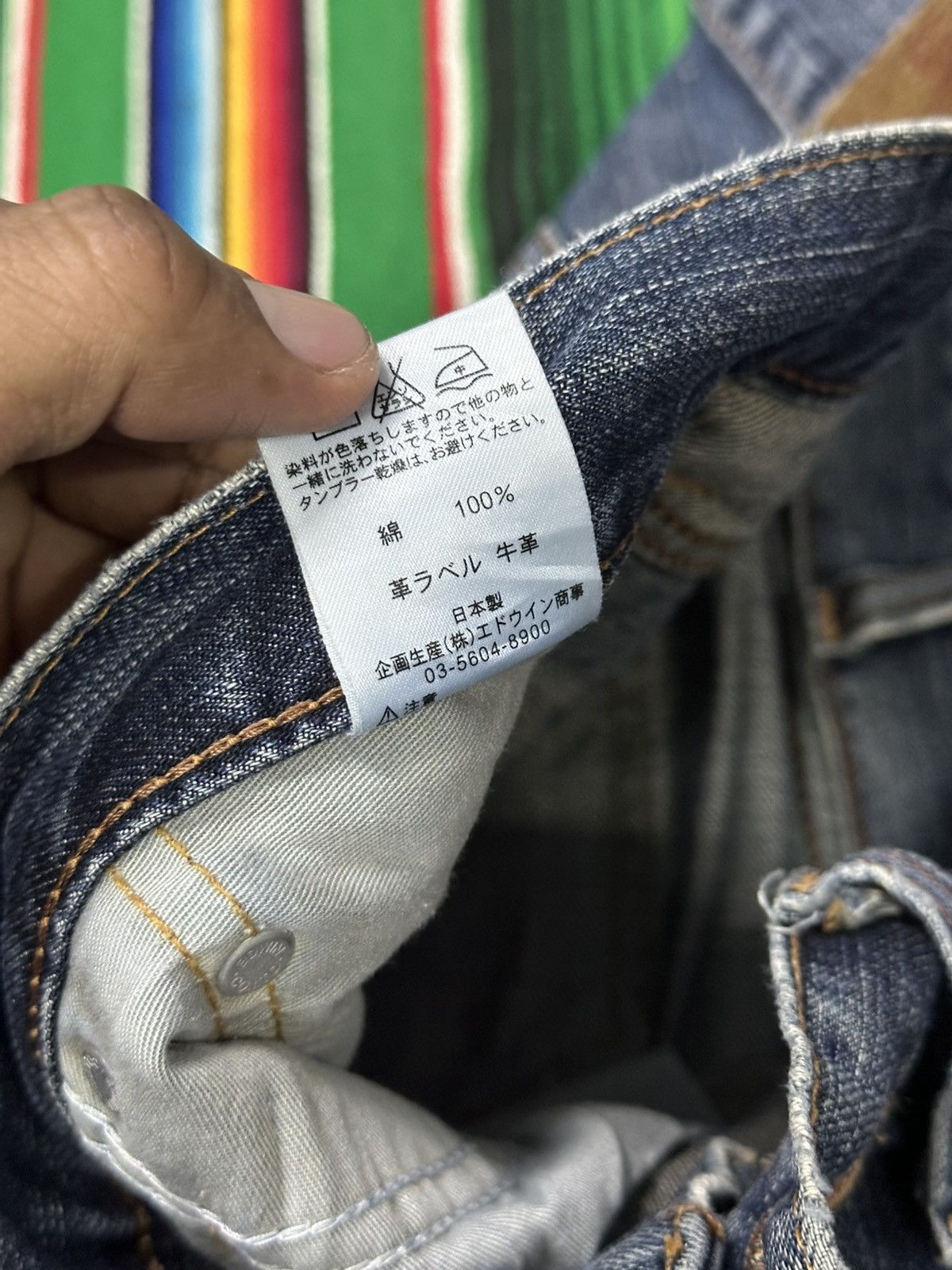 Kapital Distress Vintage Edwin 503 bluewashed. Size US 32 / EU 48 - 13 Thumbnail