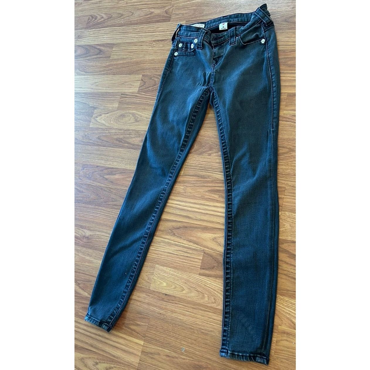 True Religion True Religion Halle Dark Grey Super Skinny Jeans - Size 25 Size 25" / US 0 / IT 36 - 4 Thumbnail