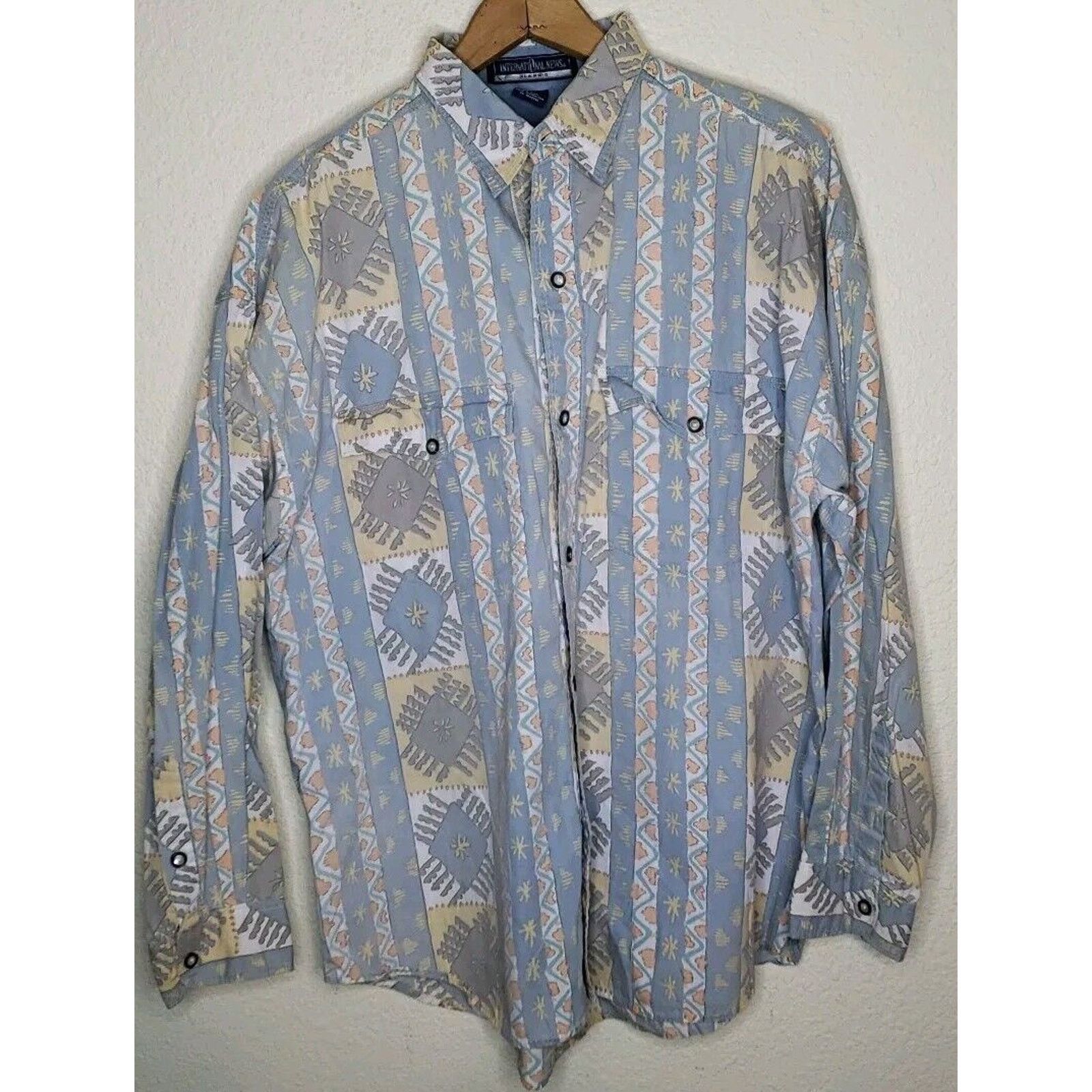 Other Vintage 90s International News Abstract Button Shirt MEDIUM Size US M / EU 48-50 / 2 - 1 Thumbnail