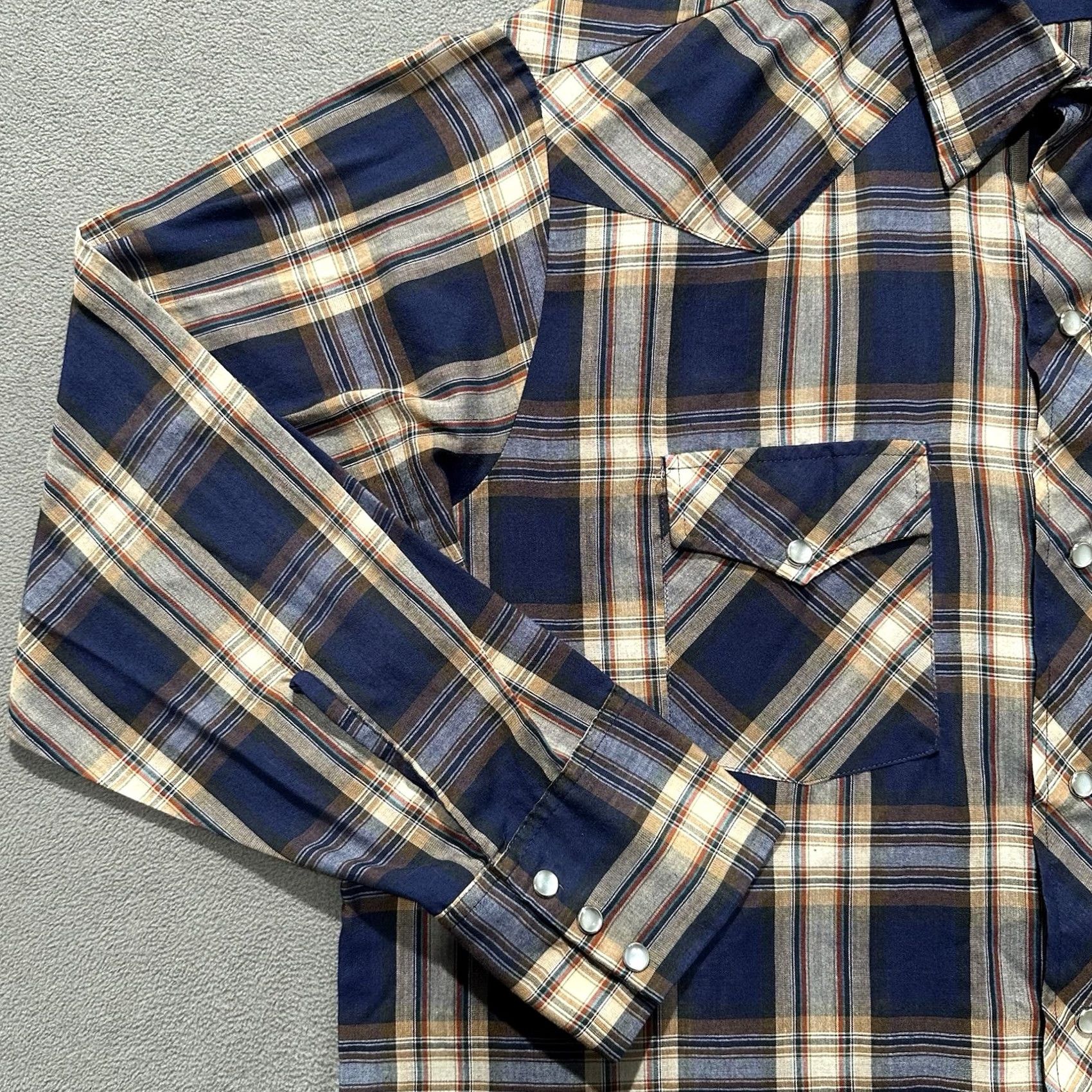 Vintage VINTAGE Rancher Western Wear Shirt Mens 1X Long Sleeve Blue USA Western Size US XL / EU 56 / 4 - 7 Thumbnail