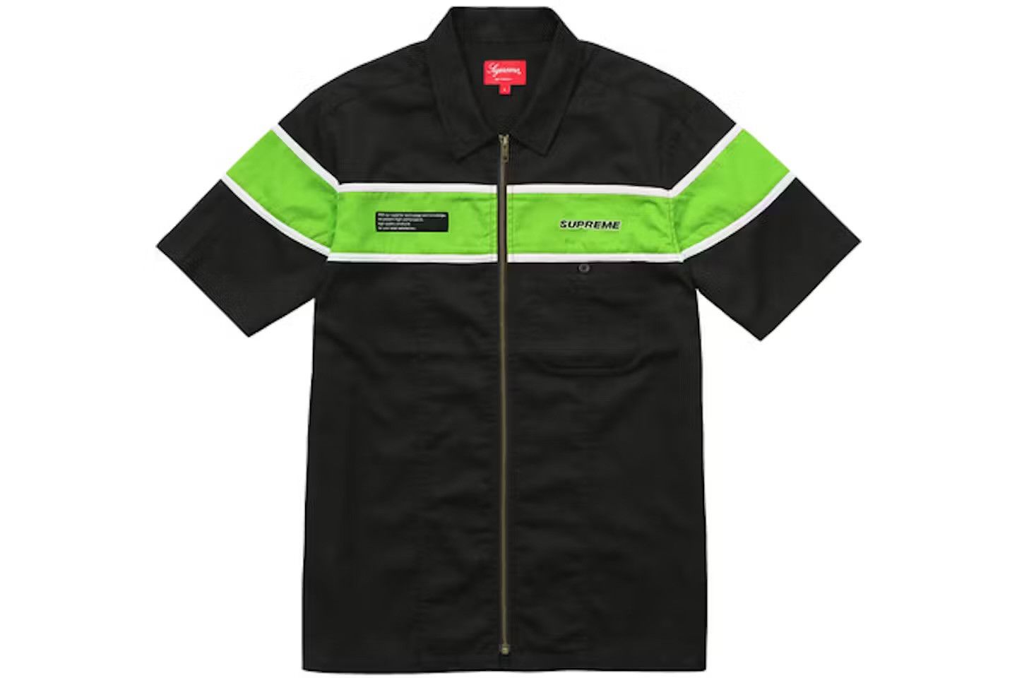 Supreme Black/Green Zipper Shirt