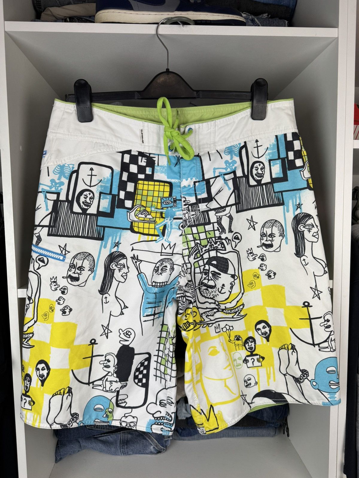 Quiksilver Quiksilver Off The Lip Board Shorts Swim Trunks Graffiti Y2K Size US 34 / EU 50 - 1 Thumbnail