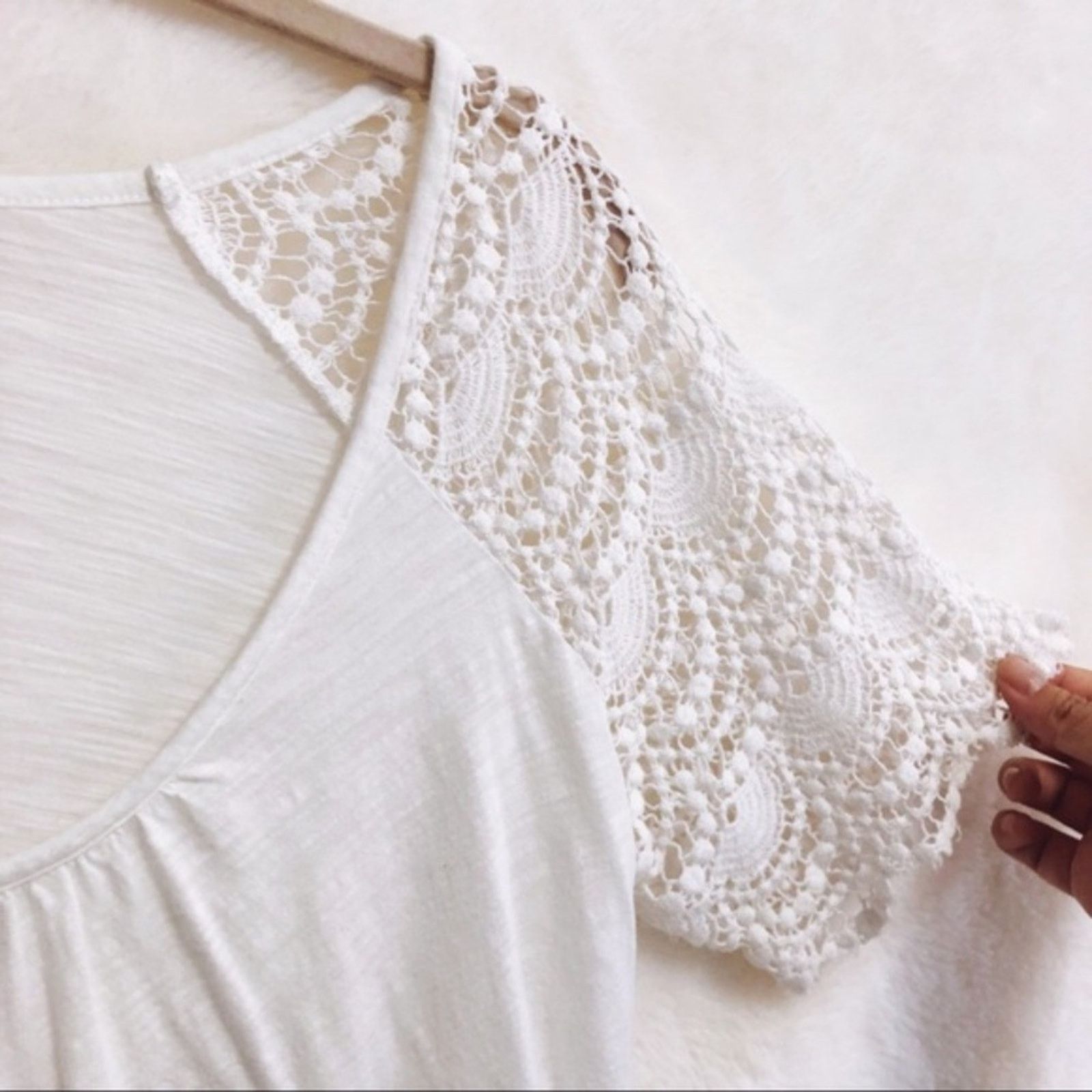 Other E White Crochet Short Sleeves Top Size XS / US 0-2 / IT 36-38 - 7 Thumbnail