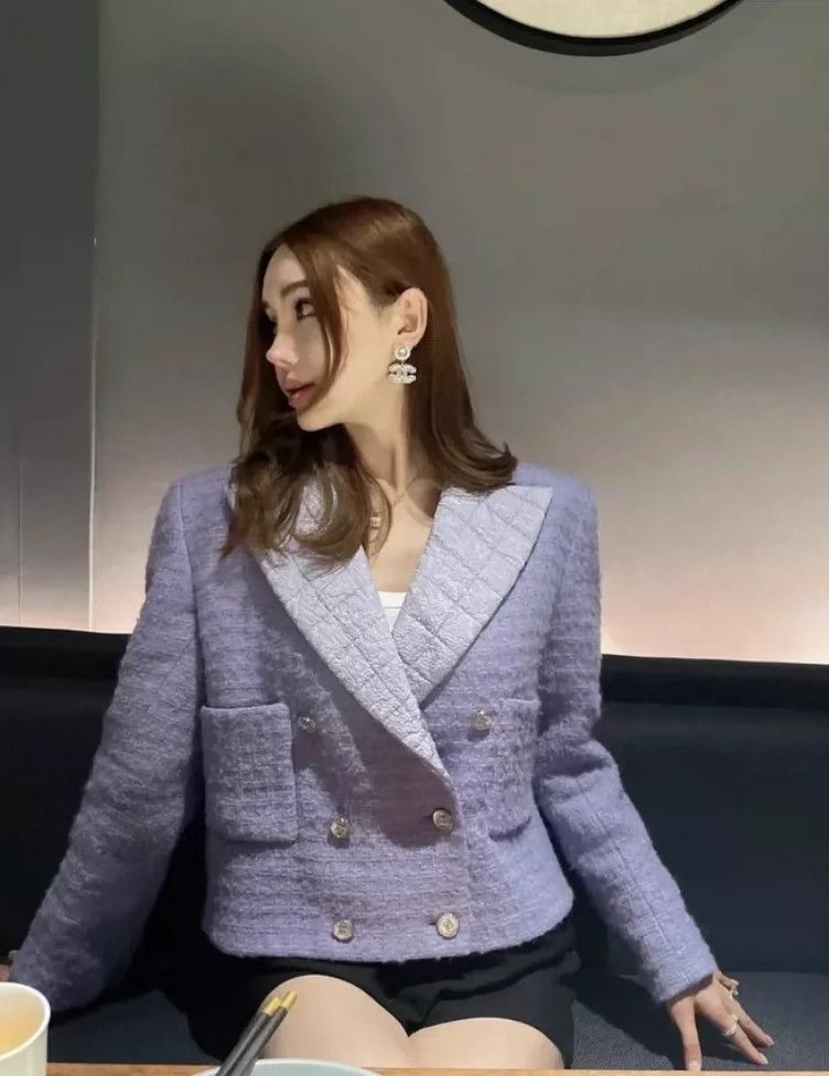 Chanel Chanel 21 autumn and winter ready-to-wear catwalk purple do Size S / US 4 / IT 40 - 4 Thumbnail