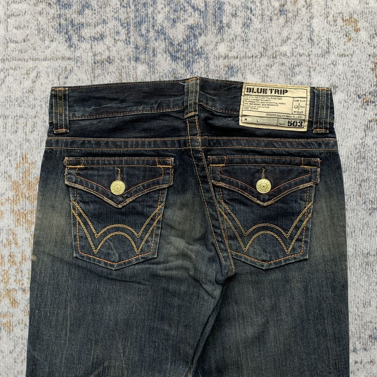 Vintage Rare Japanese Brand Edwin 503 MudWash Flared Jeans Size US 28 / EU 44 - 8 Thumbnail