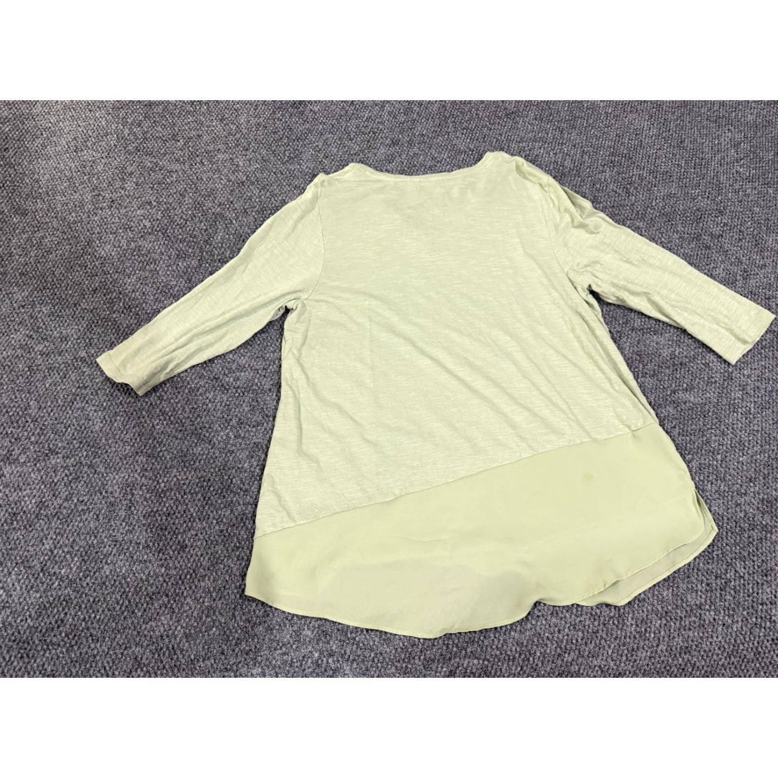 Vintage Chicos Blouse Shirt Womens 3 Green Long Sleeve Layered Lightweight Casual Scoop Neck Pullover All Seasons Regular Handmade No N/A Size XS / US 0-2 / IT 36-38 - 7 Thumbnail