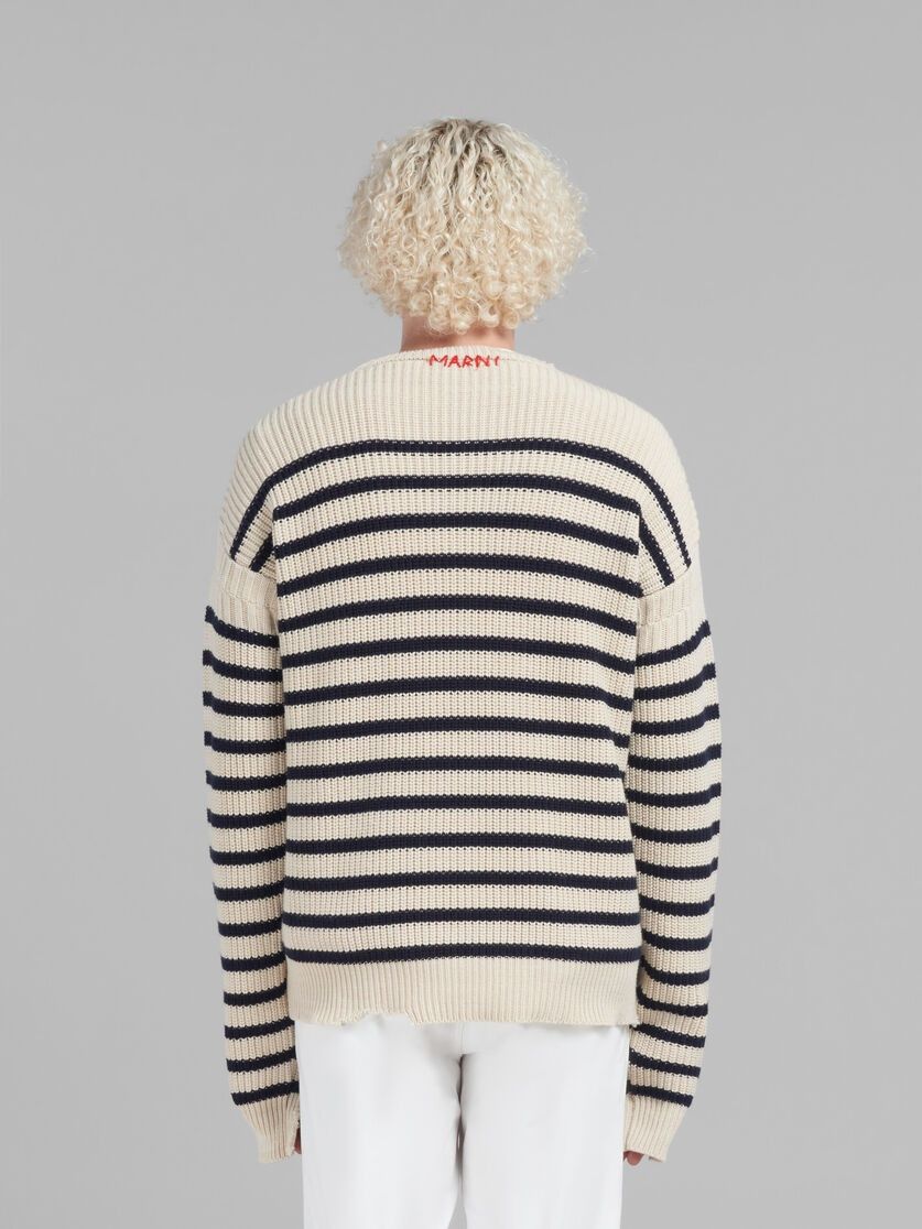 Marni o1w1db10125 Two-Tone Striped Jumper in Black/Beige Size US S / EU 44-46 / 1 - 2 Thumbnail