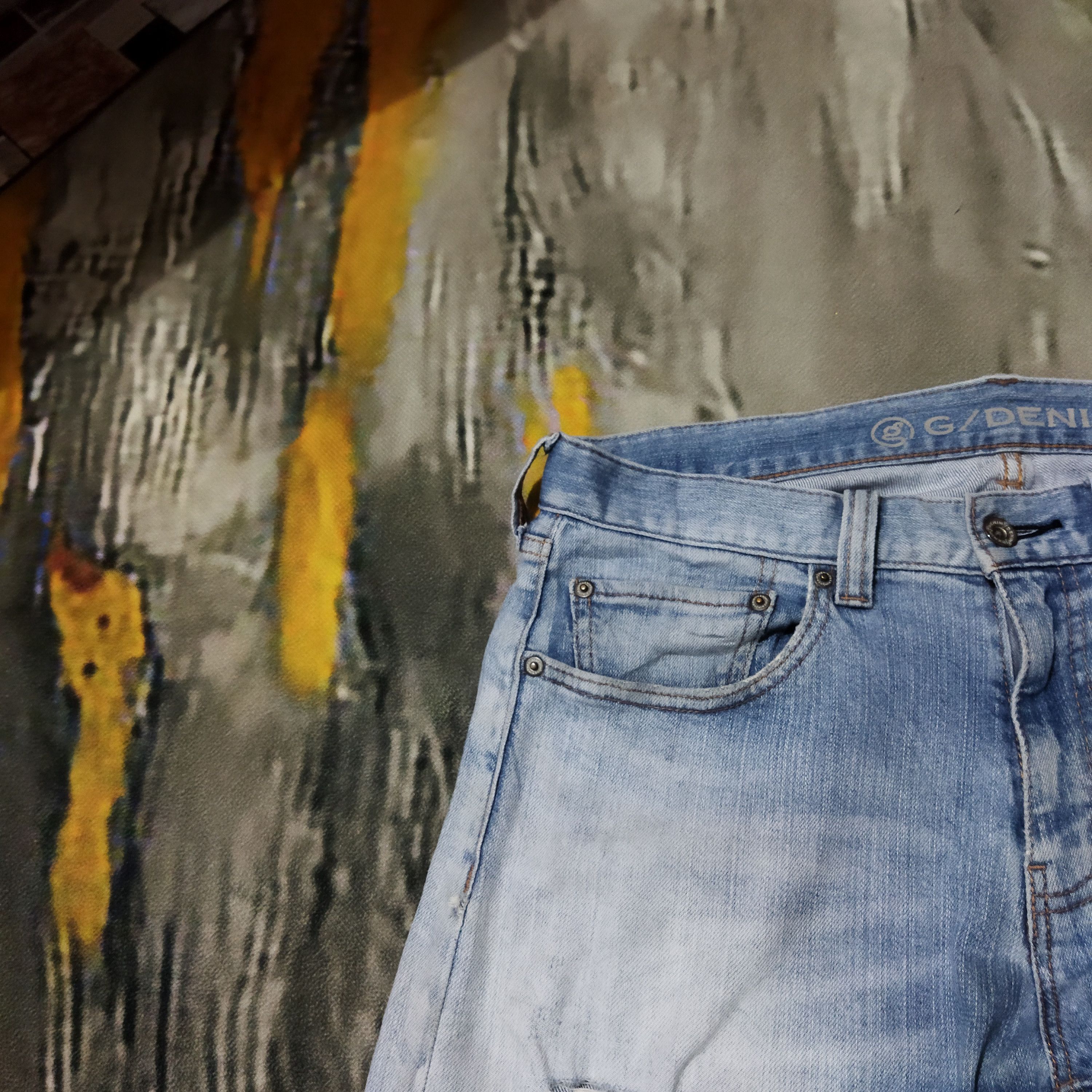 Japanese Brand G/DENIM DISTRESSED FADED BLUE JEANS PANTS Size US 34 / EU 50 - 4 Thumbnail