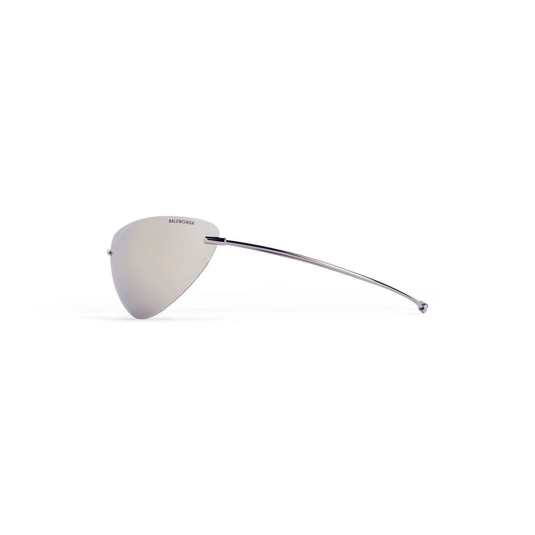 Balenciaga o1srvl11e0825 Size: OS / Mirage Oval Sunglasses in Silver Size ONE SIZE - 4 Thumbnail