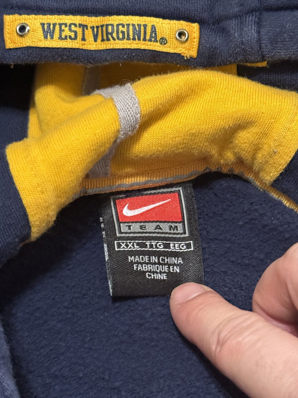 Other Vintage Nike Center Check West Virginia WVU 2XL Y2K Hoodie Size US XXL / EU 58 / 5 - 5 Thumbnail