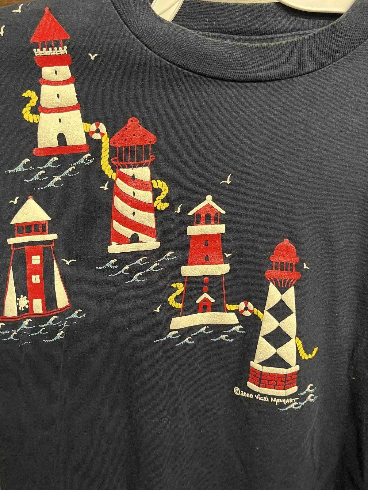 Alfred Dunhill VTG Lighouse T-shirt - 2000 Scattered Lighthouses Tee -M Size US M / EU 48-50 / 2 - 4 Thumbnail