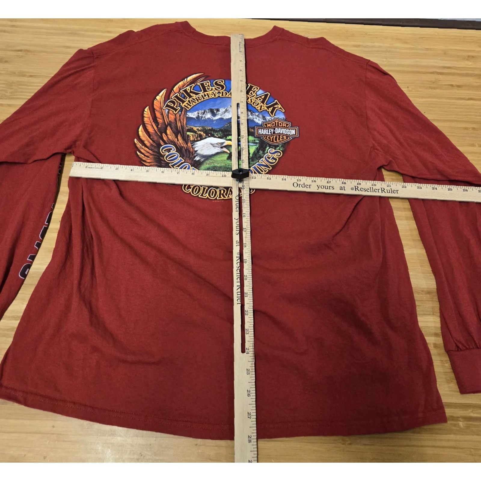 Harley Davidson Harley-Davidson Shirt Mens XL Red Long Sleeve Pikes Peak Colorado Springs Eagle Size US XL / EU 56 / 4 - 7 Thumbnail