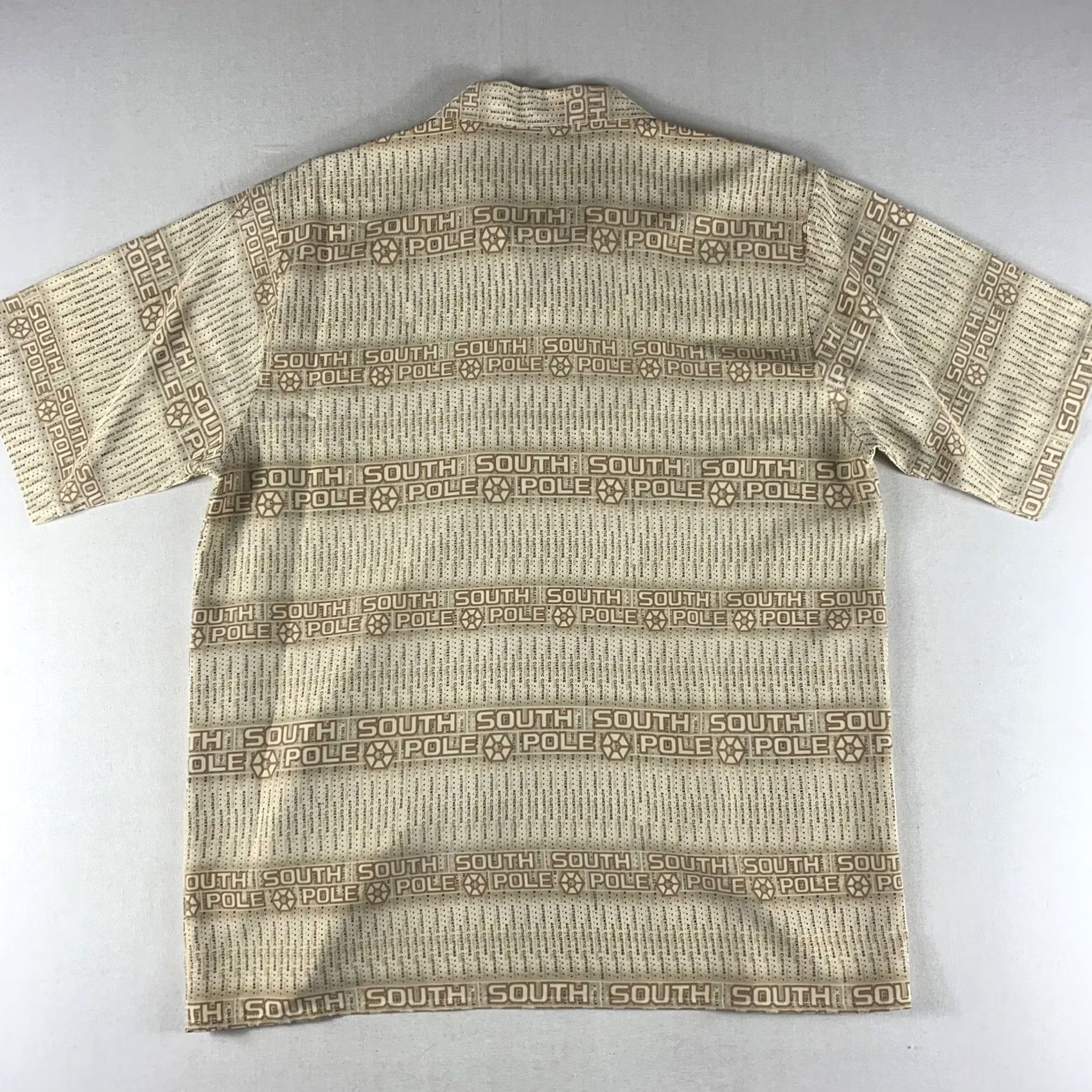 Southpole VINTAGE SOUTHPOLE Shirt MENS LARGE BEIGE SHORT SLEEVE BUTTON UP COLLAR Y2K Size US L / EU 52-54 / 3 - 3 Thumbnail