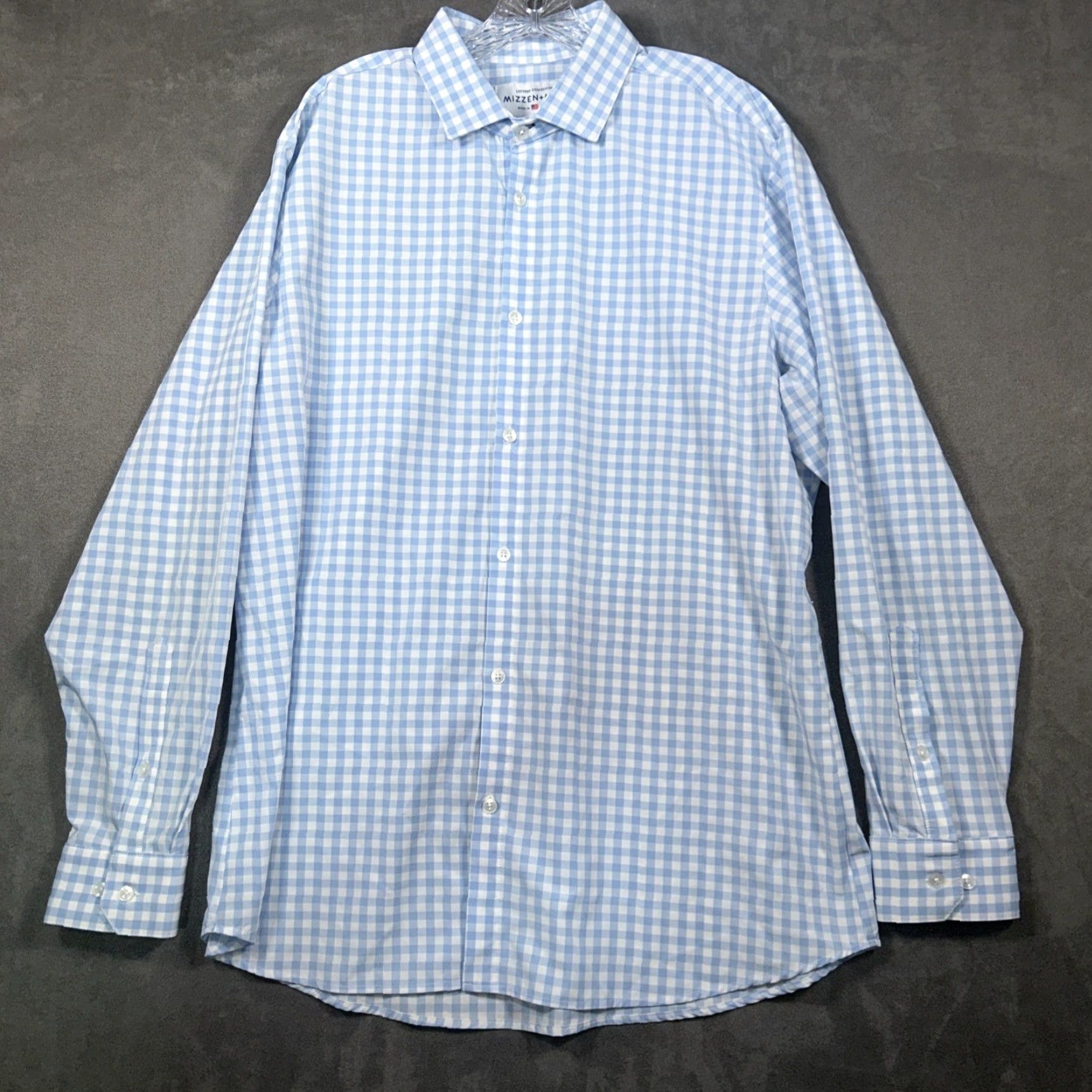 Mizzen+Main Mizzen+Main Leeward Shirt Mens 2XL Blue Plaid Check Button Up Stretch Size US XXL / EU 58 / 5 - 2 Thumbnail