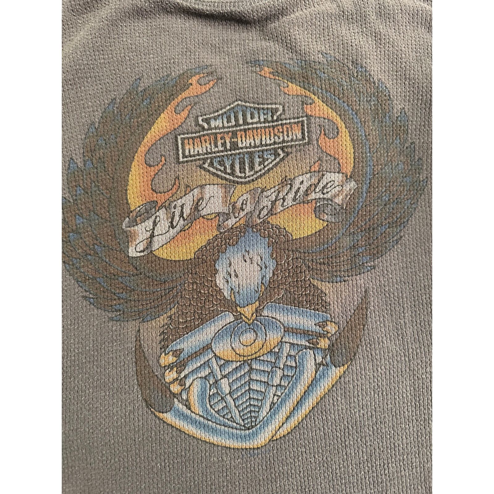 Harley Davidson VINTAGE HARLEY DAVIDSON GRAY THERMAL FADED LONG SLEEVE TEE Size US S / EU 44-46 / 1 - 9 Thumbnail