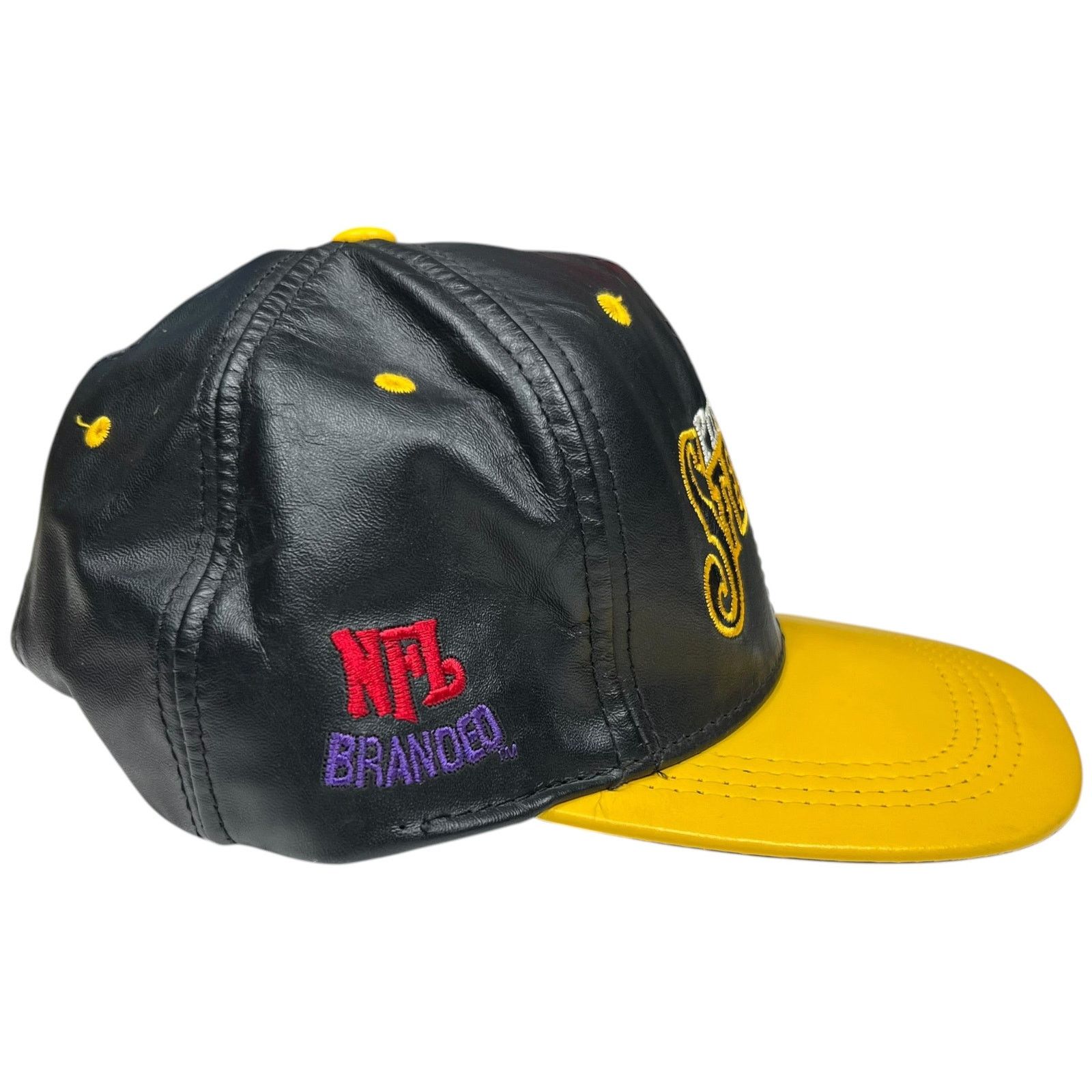 NFL × Vintage Vintage 90s Pittsburgh Steelers NFL branded leather SnapBack Size ONE SIZE - 3 Thumbnail