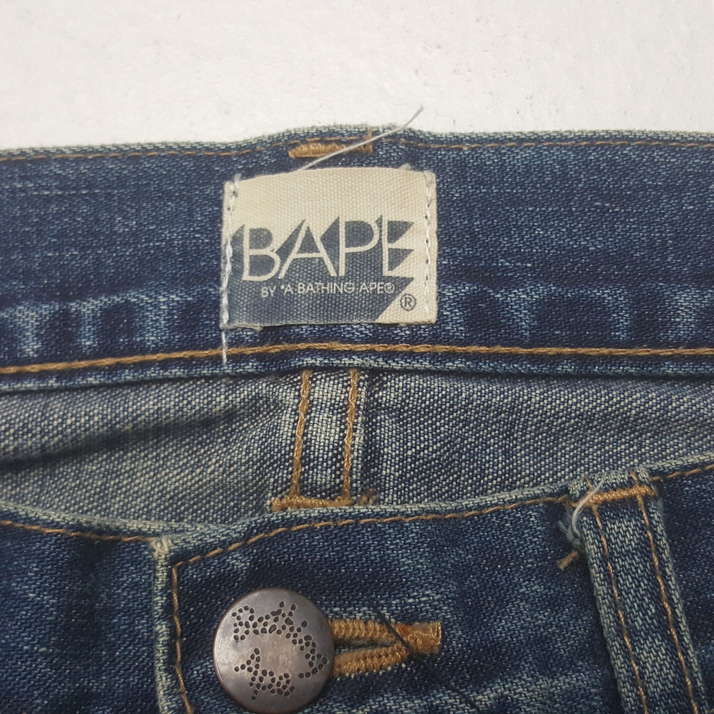 Bape Vintage A Bathing Ape Denim Jeans Size US 36 / EU 52 - 7 Thumbnail