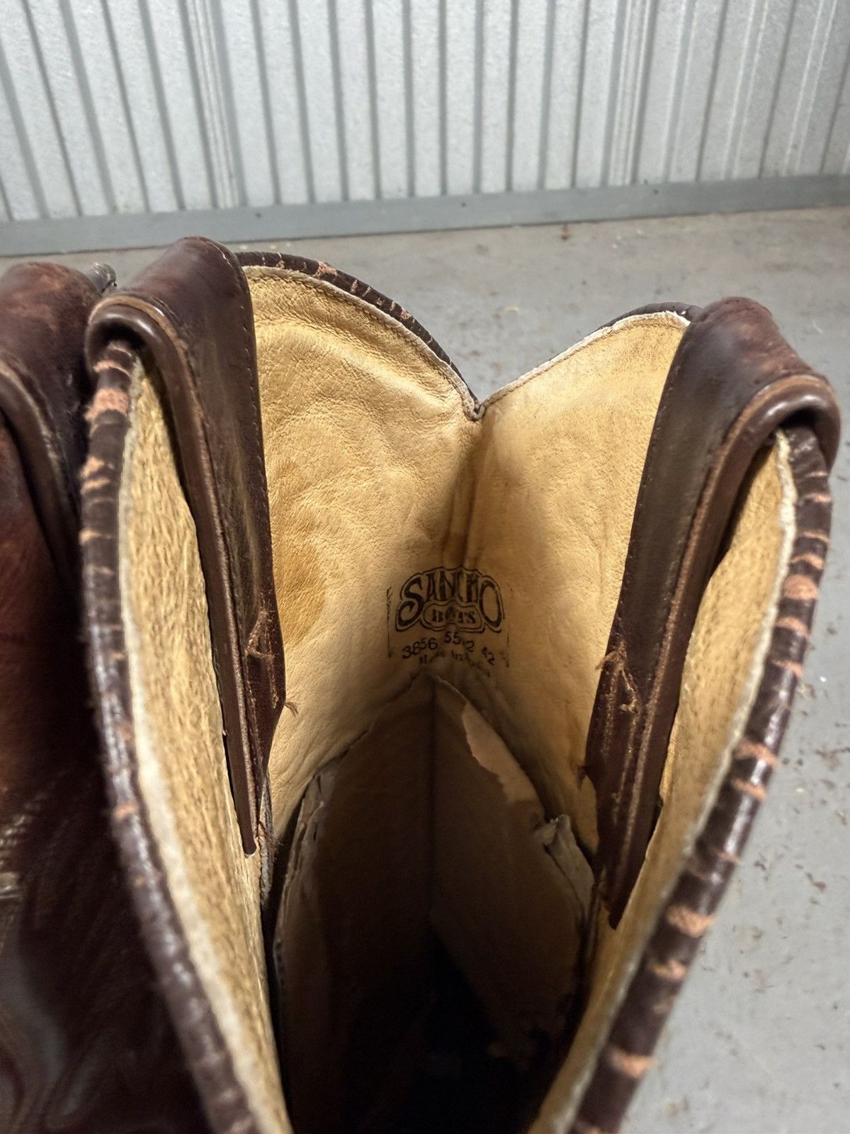 Sancho Boots 90s Vintage Sancho Spain Distressed Cowboy Boots Pointy Toes Size US 8 / EU 41 - 7 Thumbnail