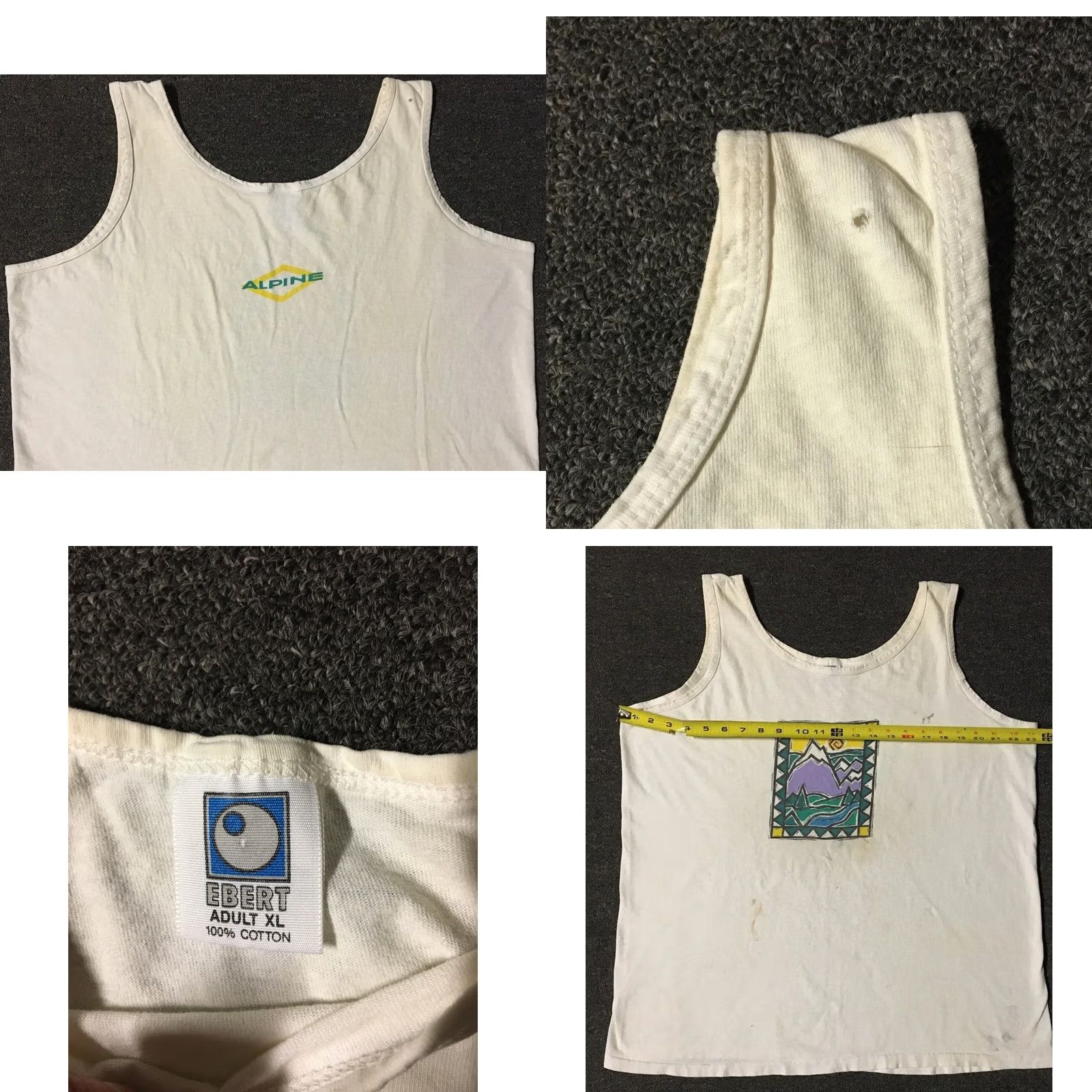 Vintage VINTAGE Alpine Cigarettes Tank Top T-Shirt M White Sleeveless Distressed 90s Grunge Smoking Vaporwave Single Stitch Men US Modern Era Size US M / EU 48-50 / 2 - 9 Thumbnail
