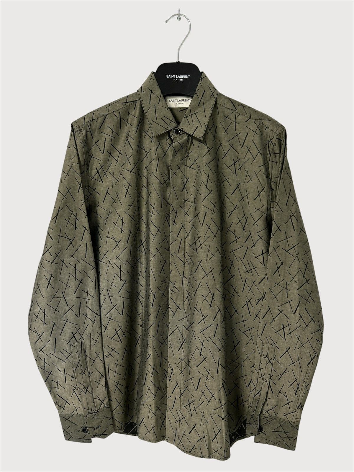 Saint Laurent Paris FW2019 Sample Cross Jacquard Shirt Size US M / EU 48-50 / 2 - 1 Thumbnail