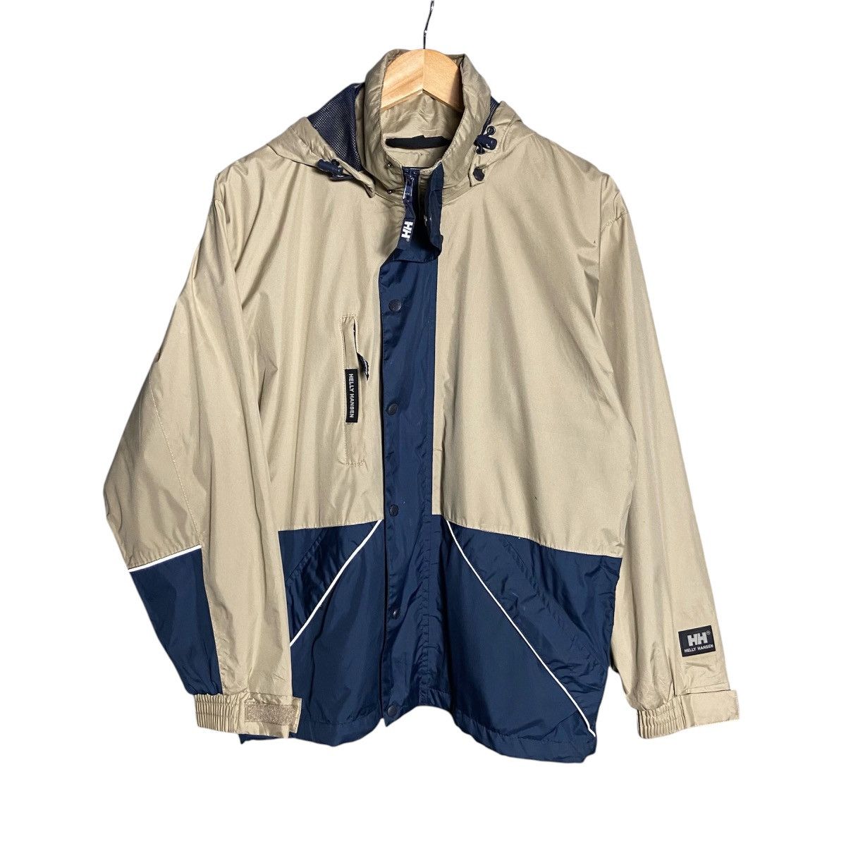 Helly Hansen × Vintage Vintage 90s Helly Hansen Windbreaker Hoodie Jacket Size US L / EU 52-54 / 3 - 1 Thumbnail
