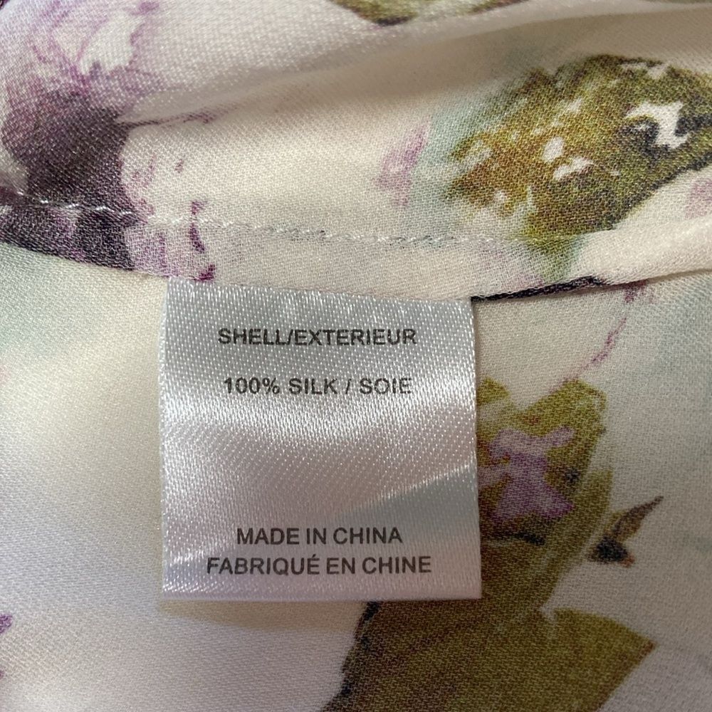 Haute Hippie Haute Hippie Womens Size XS Floral Cream Silk Button Up Blou Size XS / US 0-2 / IT 36-38 - 6 Thumbnail
