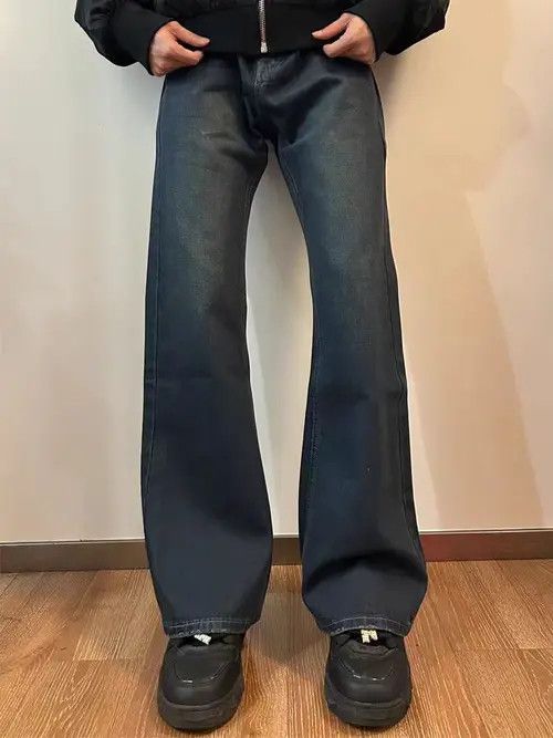 Japanese Brand × Jean High street vintage washed coated waxed baggy jeans Size US 34 / EU 50 - 1 Thumbnail