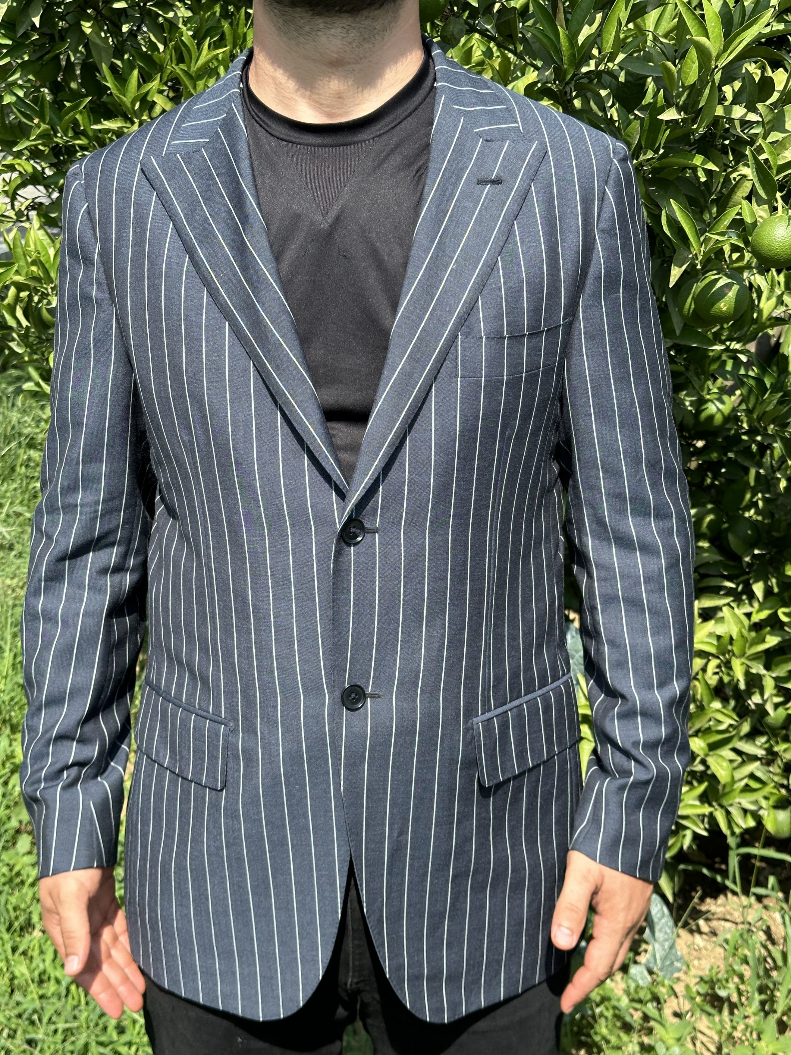 Isaia Isaia Napoli Royal Blazer Suit Formal Striped Jacket Size 52 Size 52R - 1 Thumbnail