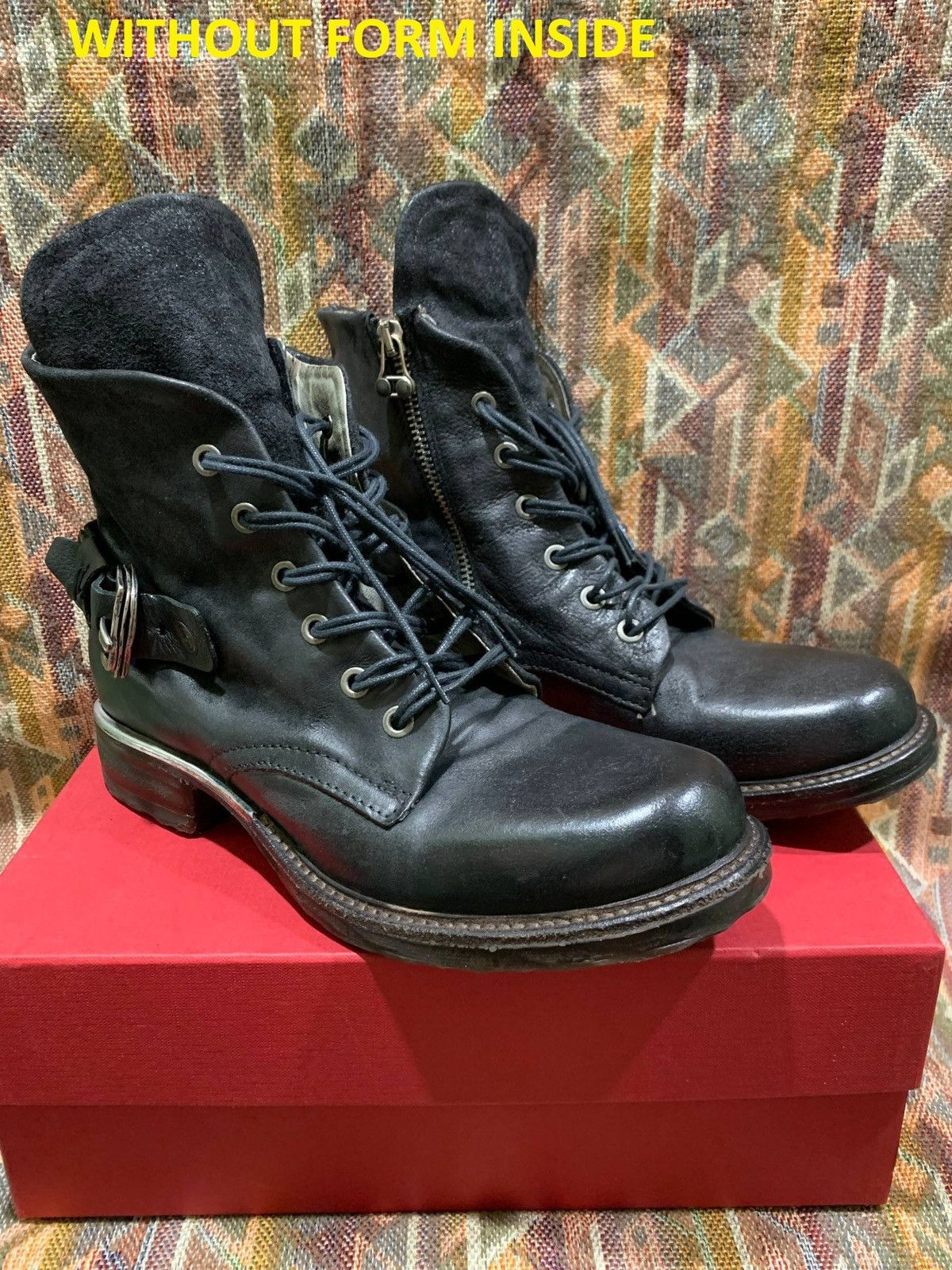 A.S.98 A.S.98 Airstep Black Leather Dibla Combat Biker Ankle Boots Size US 9 / IT 39 - 5 Thumbnail