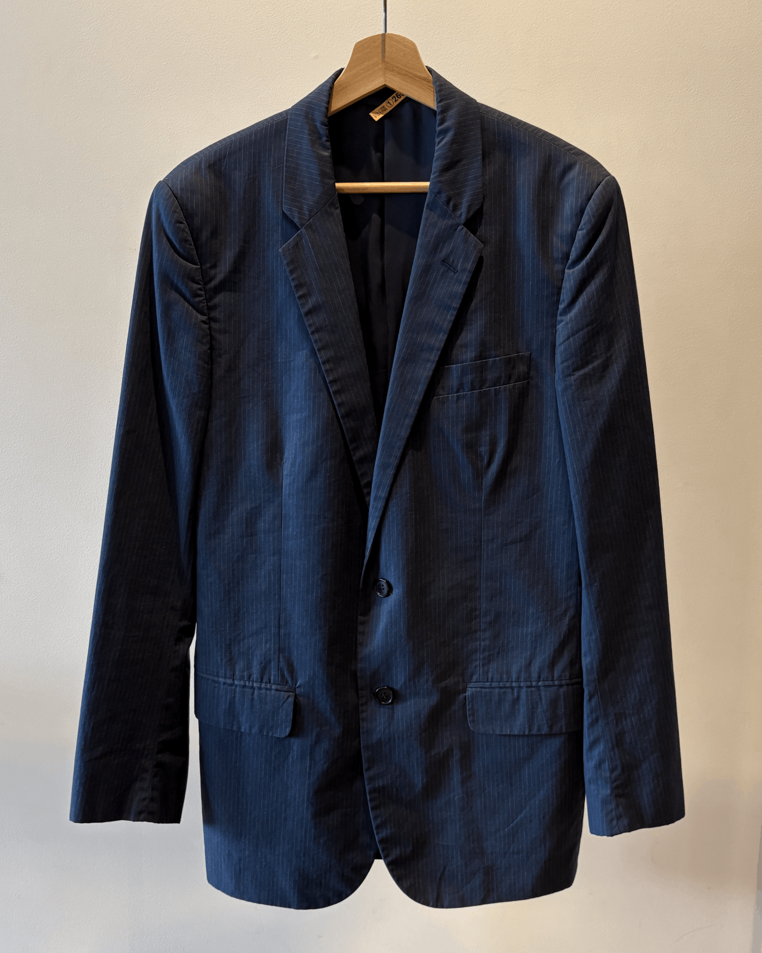 Helmut Lang 02 Blue Pinstripe Suit Size 48R - 1 Thumbnail