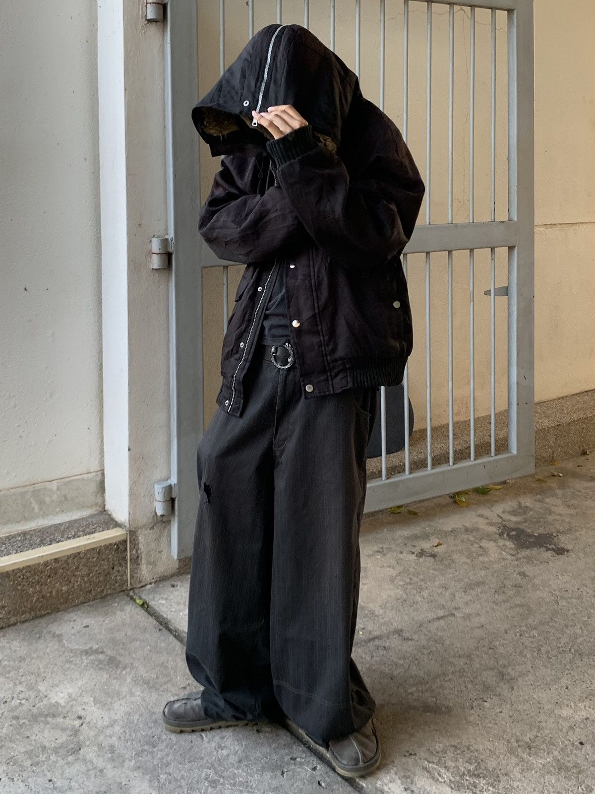 If Six Was Nine Vintage Distressed Wool Rich Fur Hoodie Jacket Size US L / EU 52-54 / 3 - 12 Thumbnail