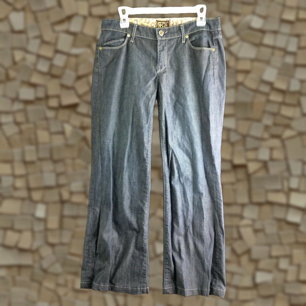Denime Rich & Skinny Jeans Womens 29 Mid Rise Straight Blue Denim Size 29 Regular Inseam 30 Comfort Size 29" - 1 Thumbnail