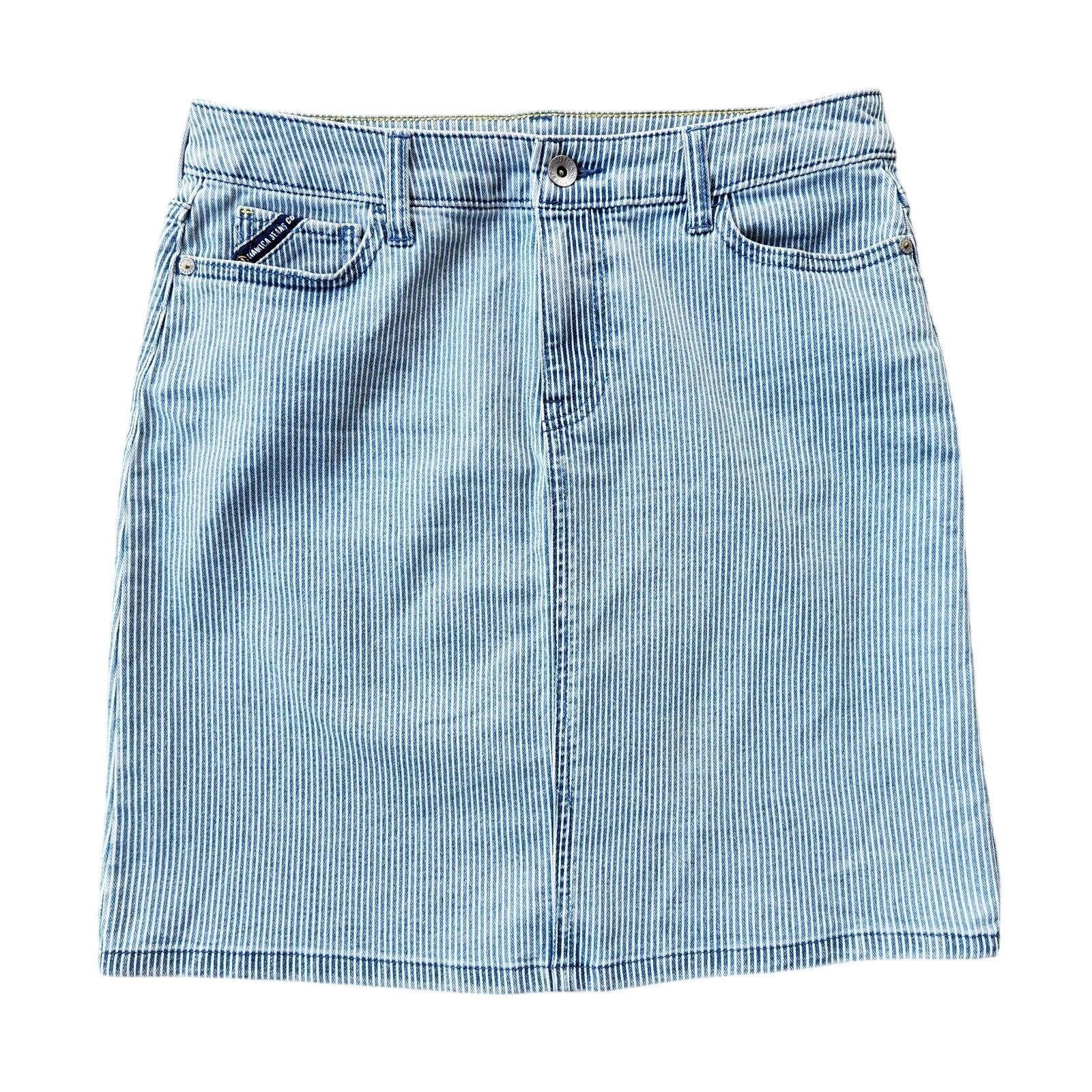 Nautica Nautica Women Pin Striped Denim Mini A-line Skirt Size 27 Size 27" / US 4 / IT 40 - 3 Thumbnail