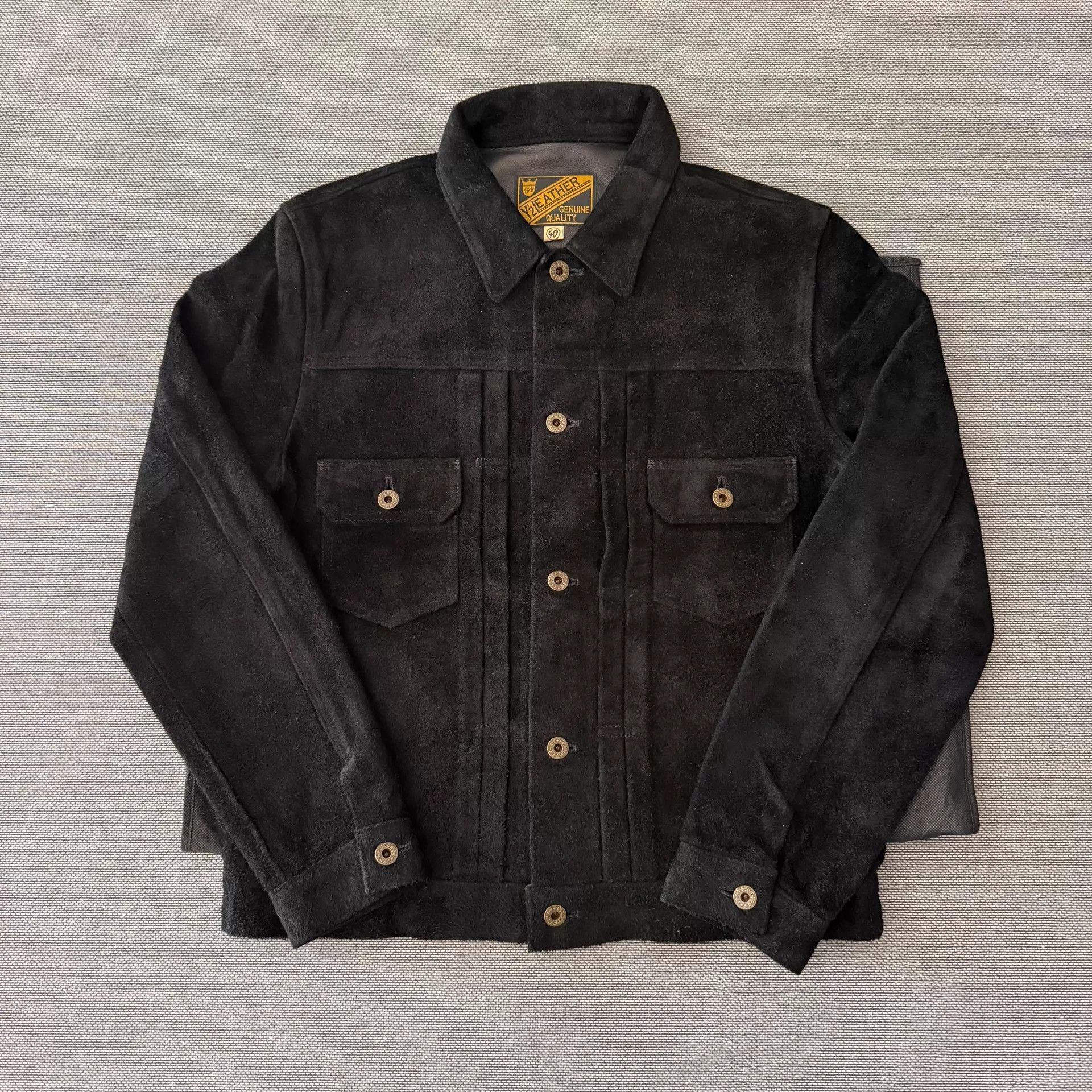 Y'2 Leather Y'2 Leather Black Nubuck Cowhide Type2 Jacket 40 Size US S / EU 44-46 / 1 - 1 Thumbnail