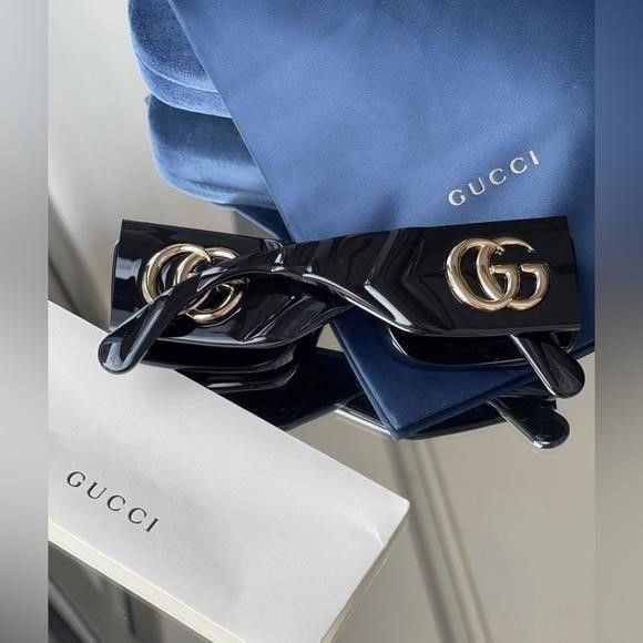 Gucci Authentic- New - Gucci Black Gray Gg0811s 001 Logo Rectangle Size ONE SIZE - 7 Thumbnail