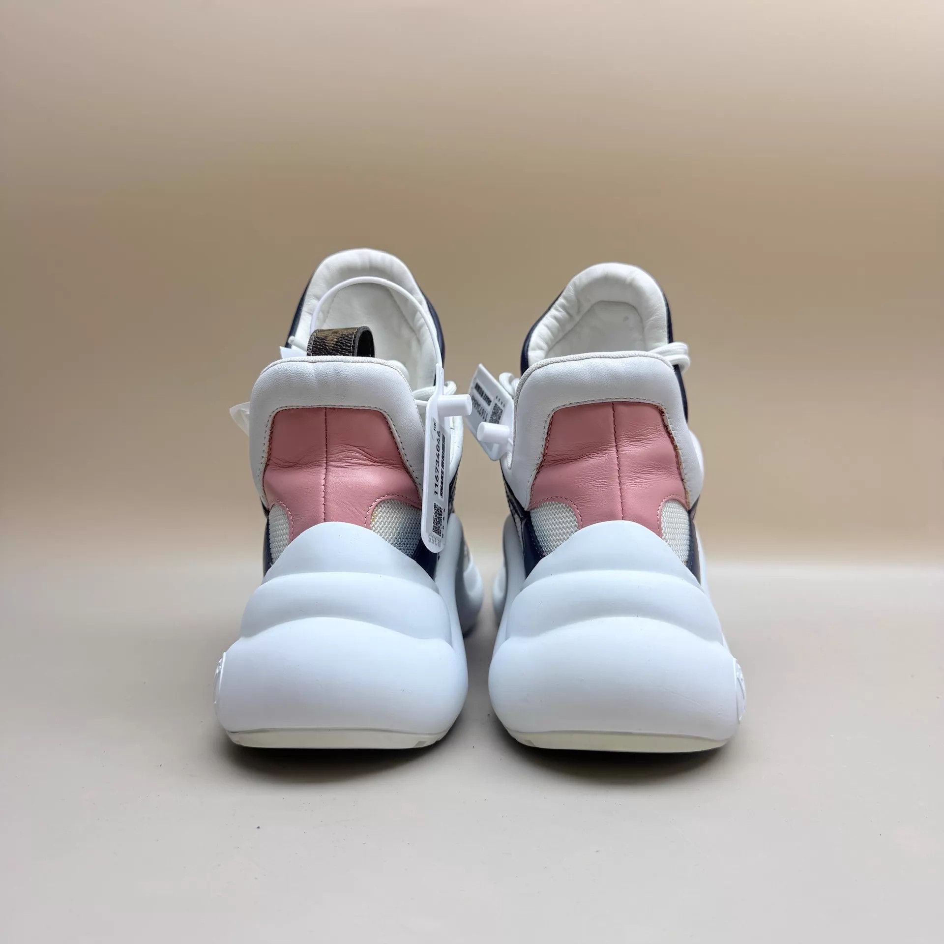 Louis Vuitton LV White/Blue/Pink Monogram Dad Sneaker 36.5 95 New Size US 6 / IT 36 - 3 Thumbnail