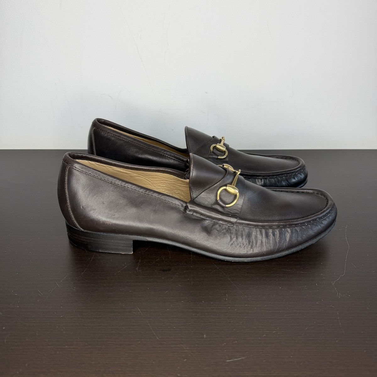 Gucci NEW GUCCI Jordaan Loafers Formal Shoes Leather Brown Size US 11.5 / EU 44-45 - 3 Thumbnail