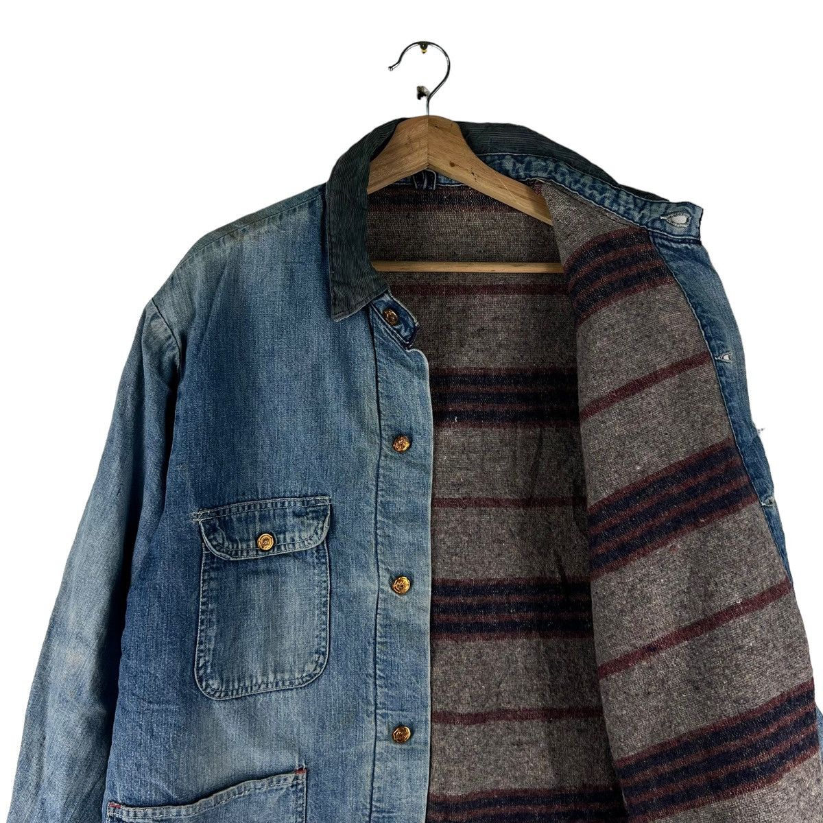 Vintage 🔥VINTAGE CHORE DENIM JACKET BLANKET LINING TOYO ENTERPRISE Size US M / EU 48-50 / 2 - 11 Thumbnail